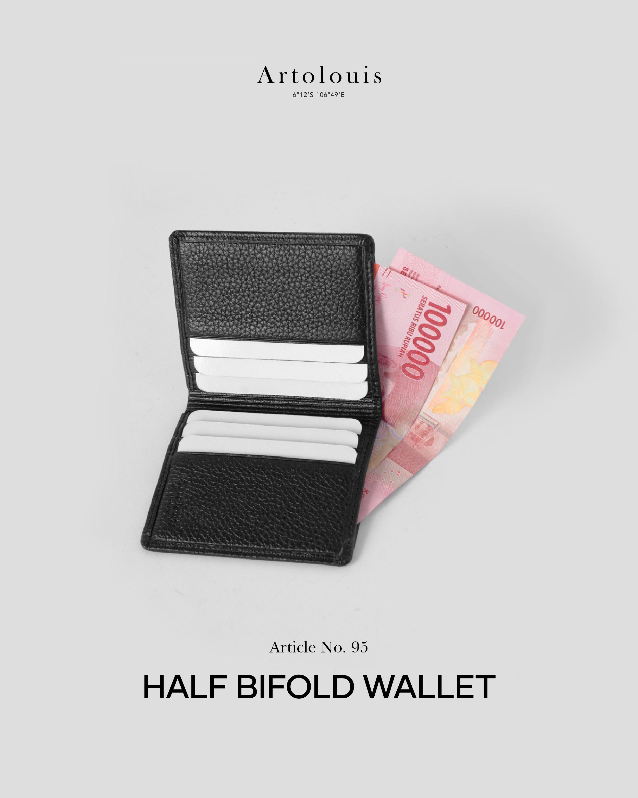 Artolouis Article No. 95-01 - Half Bifold Wallet (Black Leather)