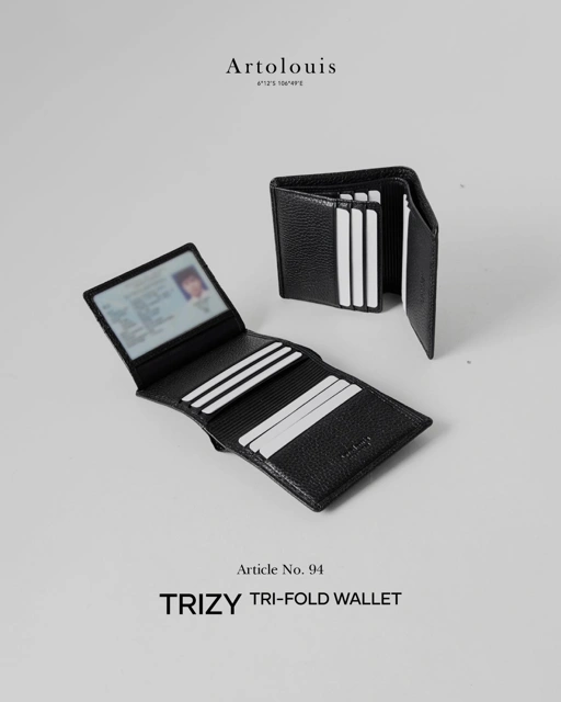Artolouis Article No.94 - Trizy Tri-fold wallet (Black Leather)