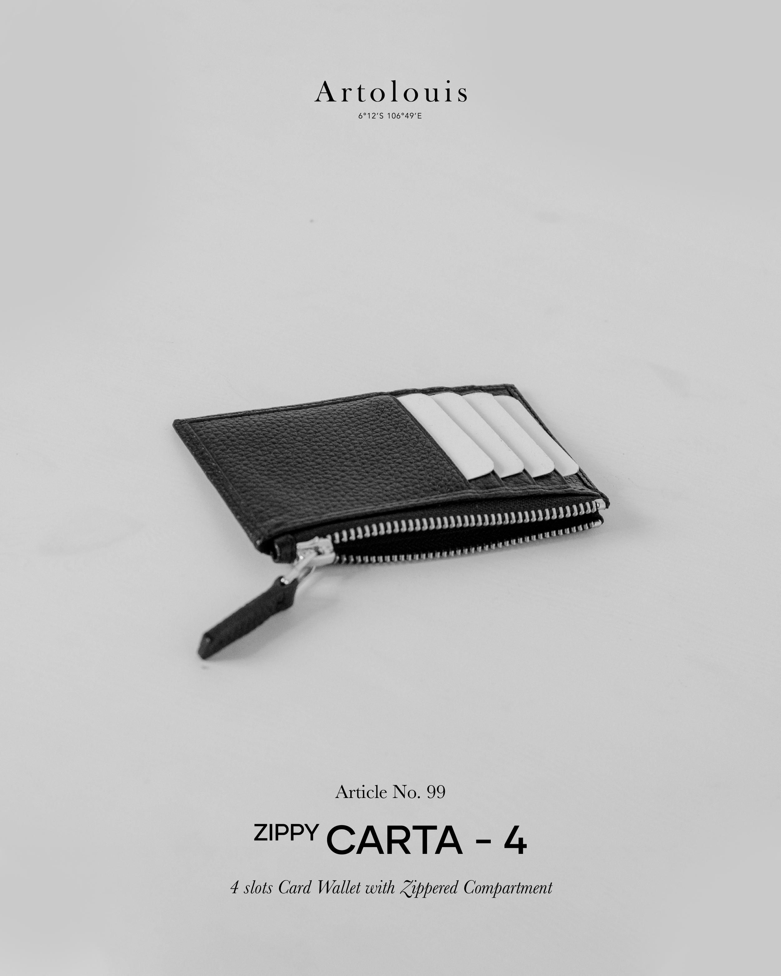 Artolouis no.99 - Zippy Carta 4 (Black Leather) card wallet