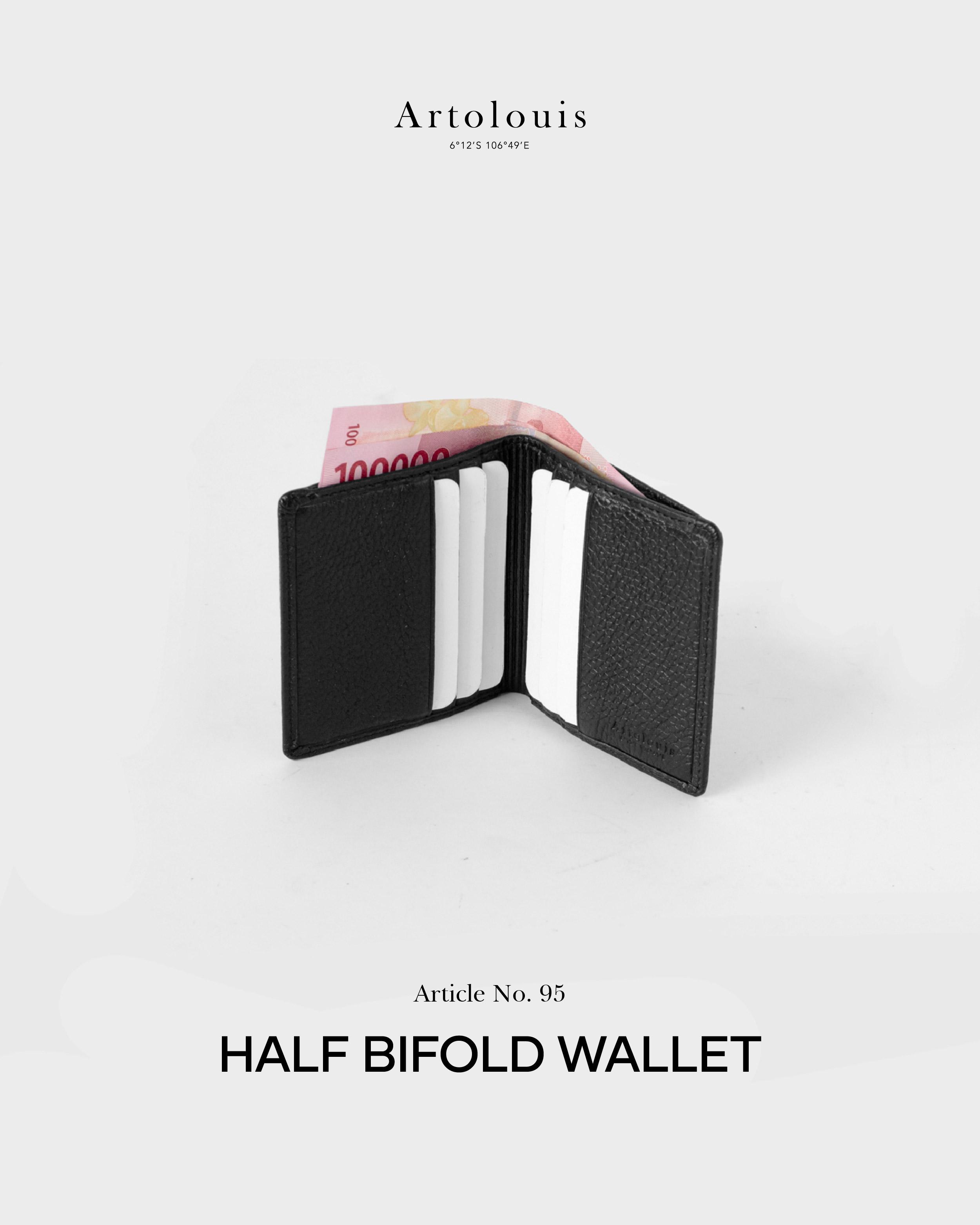 Artolouis Article No. 95-01 - Half Bifold Wallet (Black Leather)