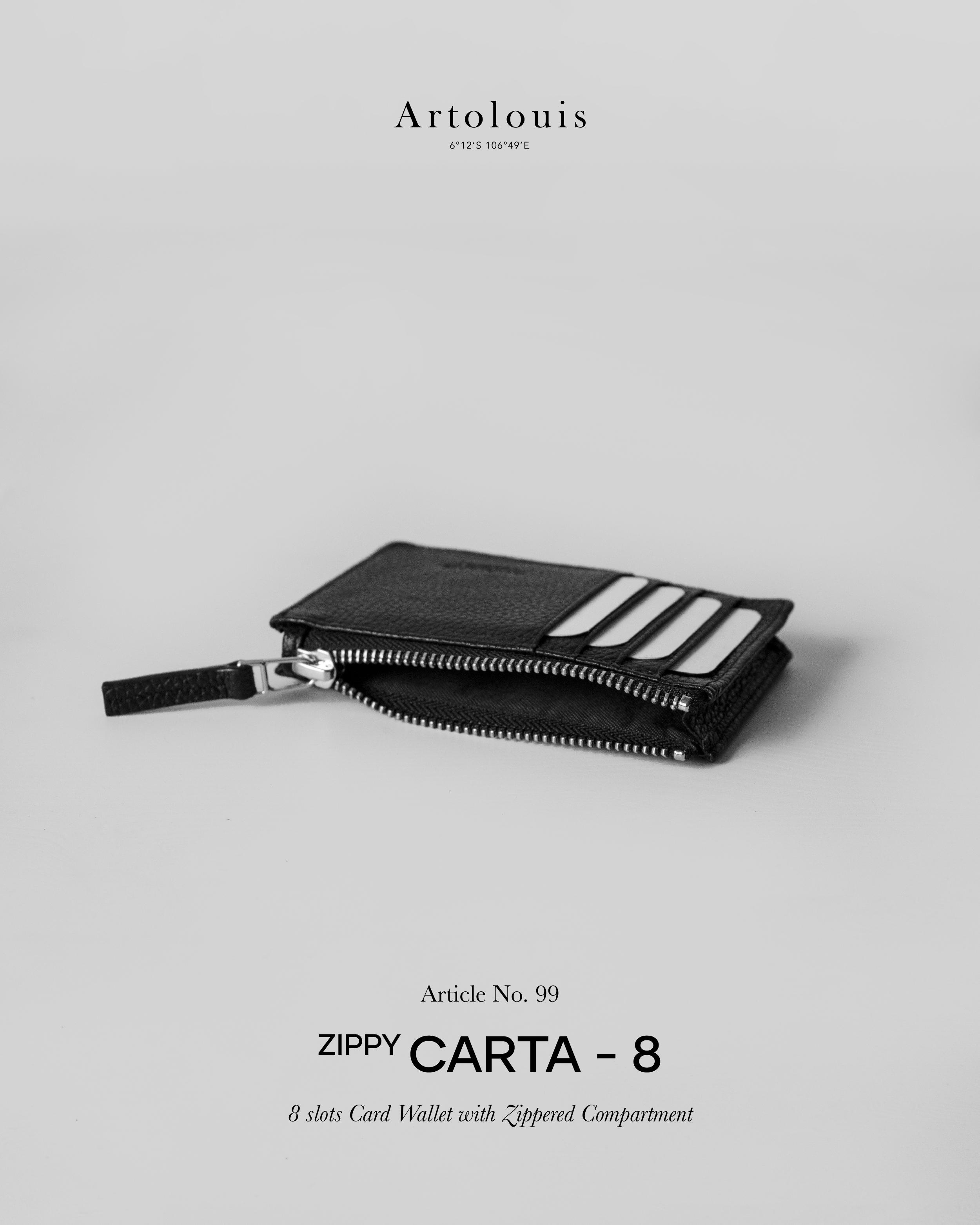 Artolouis no.99 - Zippy Carta 8 (Black Leather) card wallet