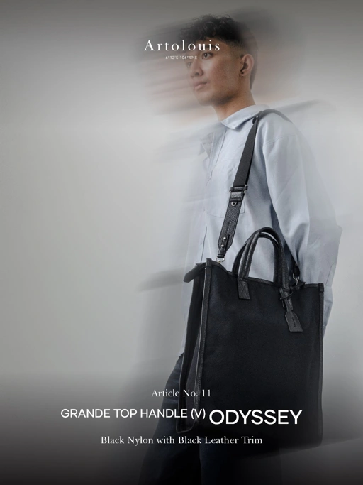 Image of Artolouis Article No.11 - Grande Odyssey(V) - Shoulder Strap - Black Leather Soft tote