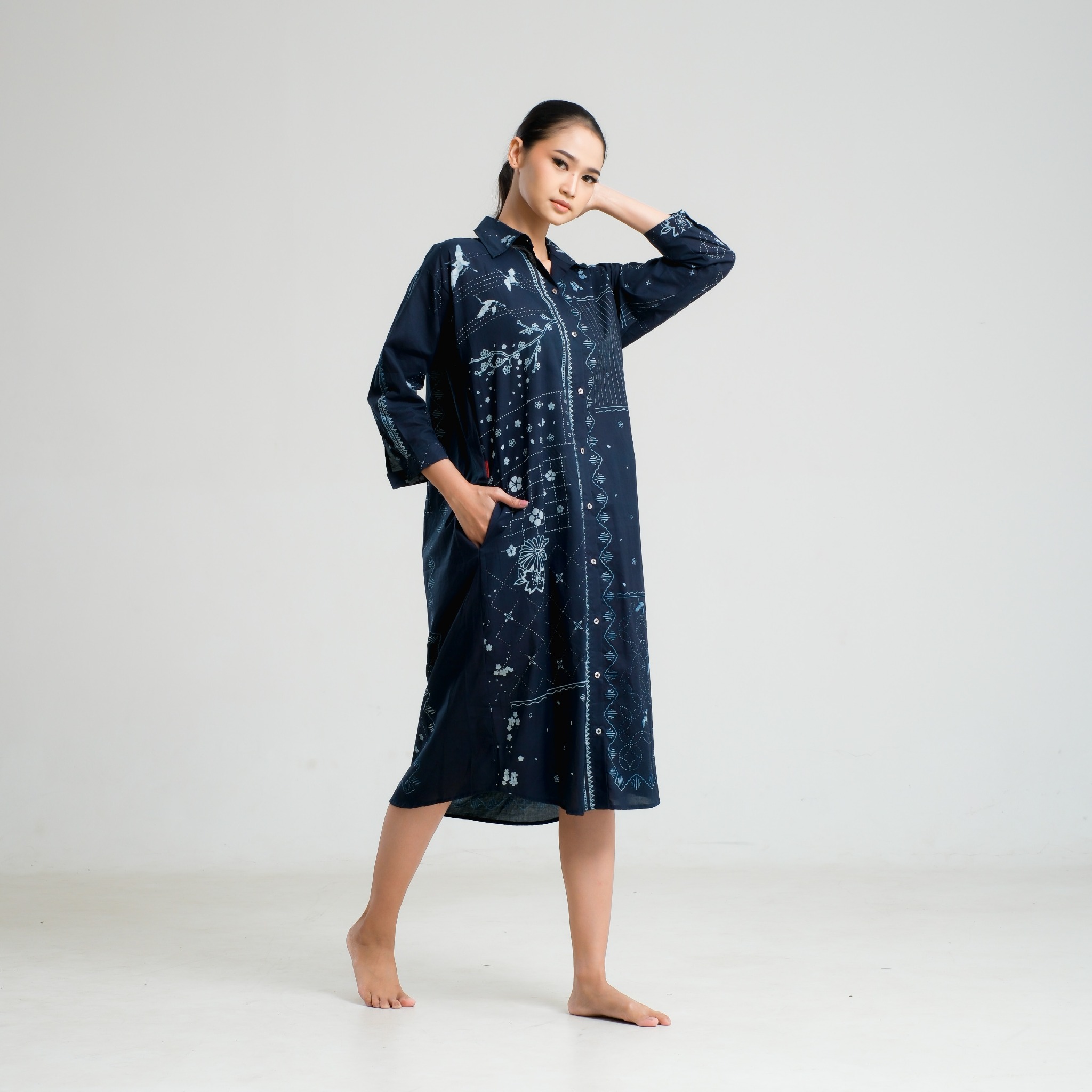 SAKAASTA | DRESS SAKURA CRANE INDIGO