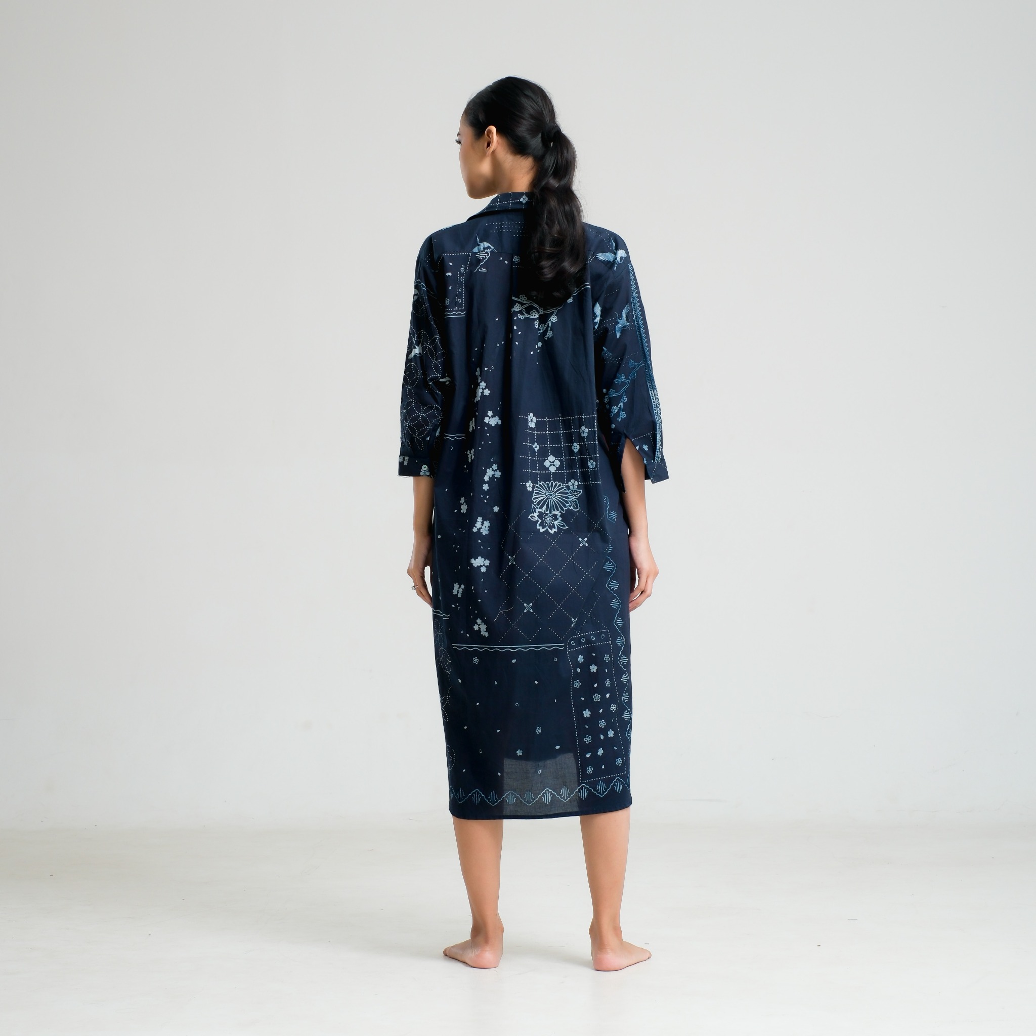 SAKAASTA | DRESS SAKURA CRANE INDIGO
