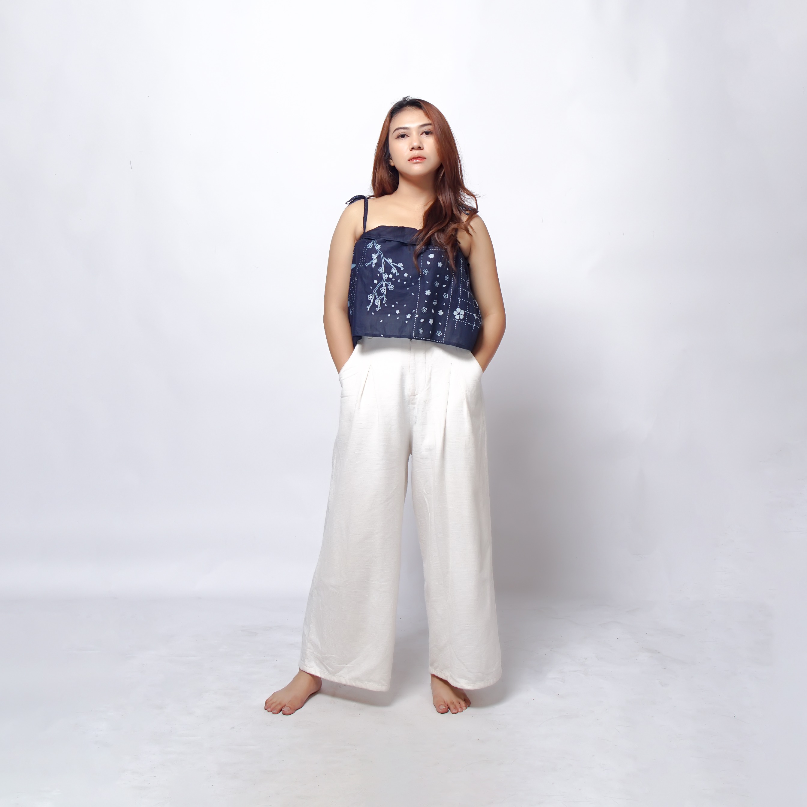 Crane Sakura Indigo Tank Top | Saka Asta
