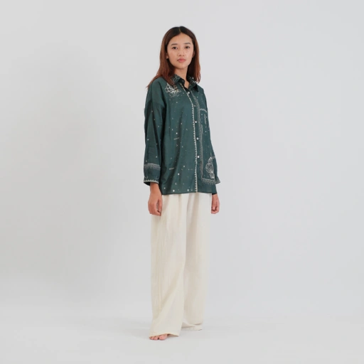 Image of SAKA ASTA | BLOUSE ENCENG GONDOG KOMBINASI FOREST OVERSIZE