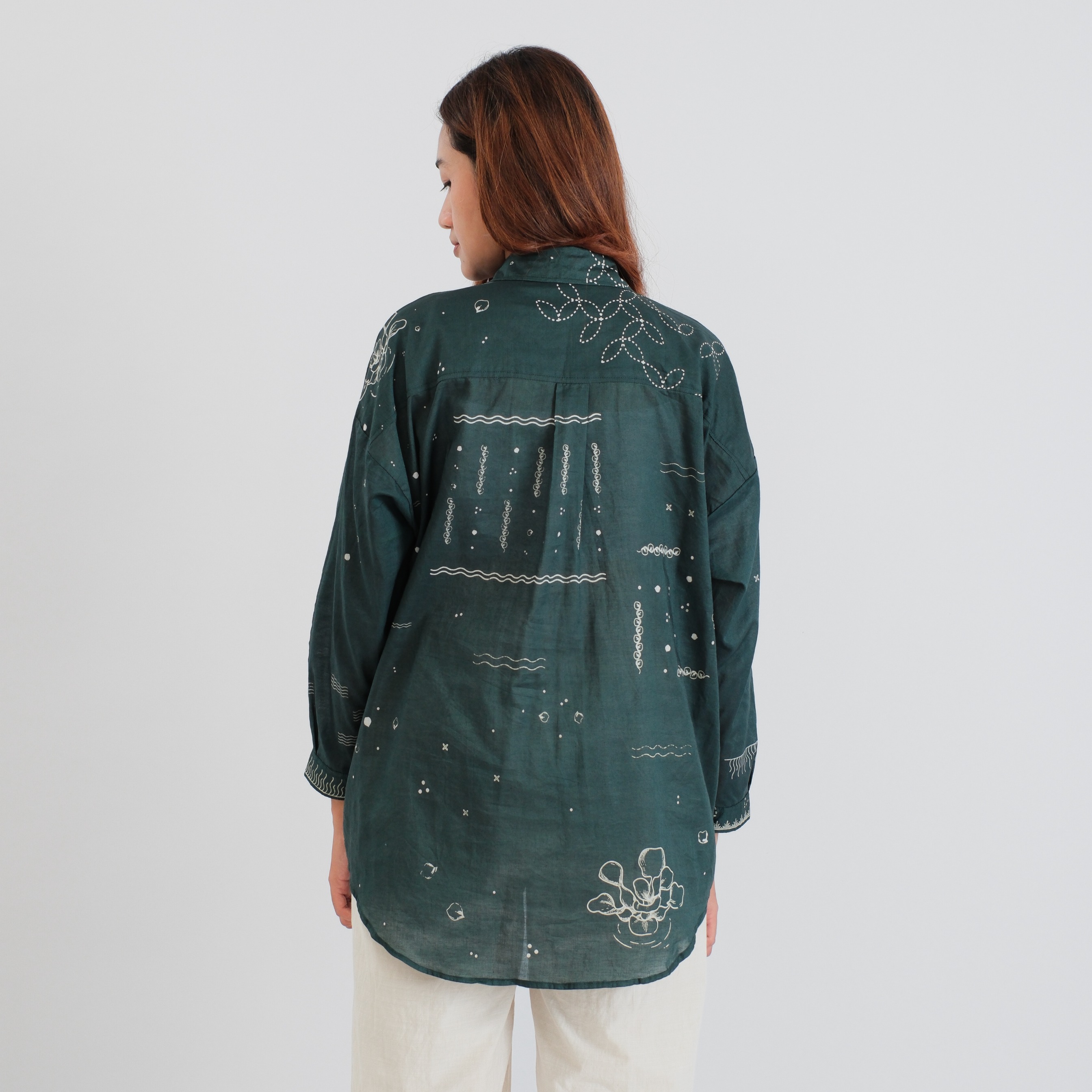 SAKA ASTA | BLOUSE ENCENG GONDOG KOMBINASI FOREST OVERSIZE