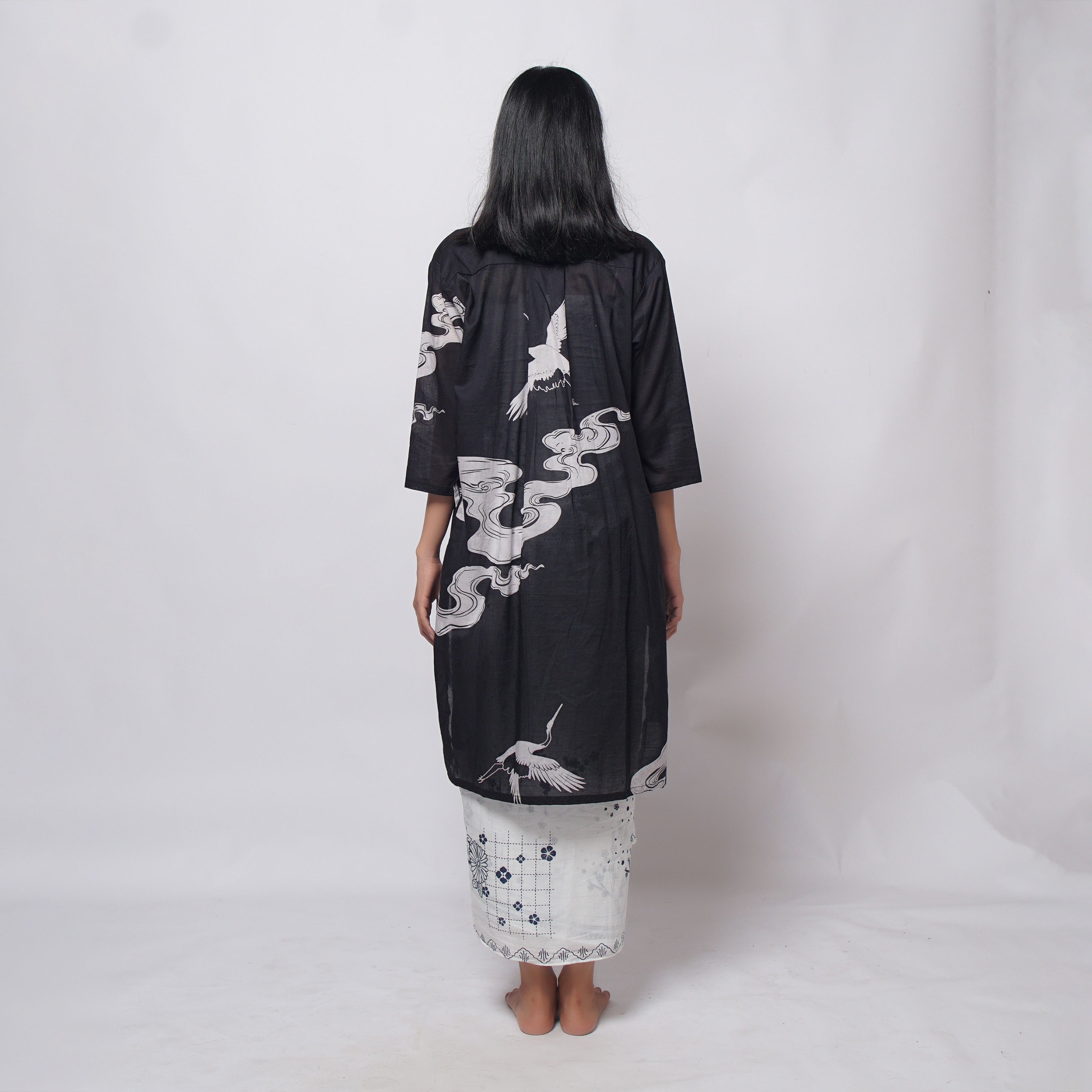 Night Crane Black Tunic | Saka Asta