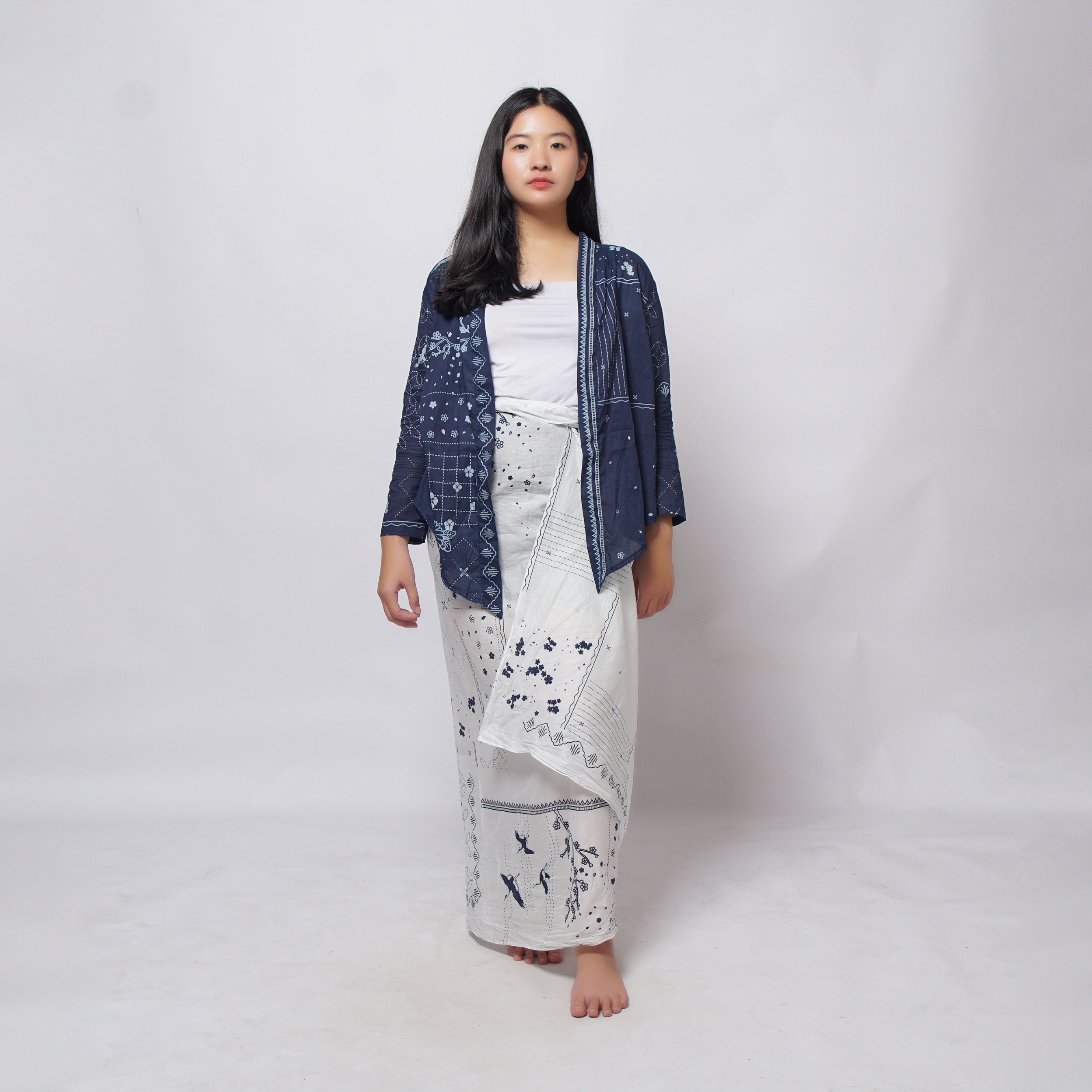 Crane Sakura Indigo Kimono Outer | Saka Asta