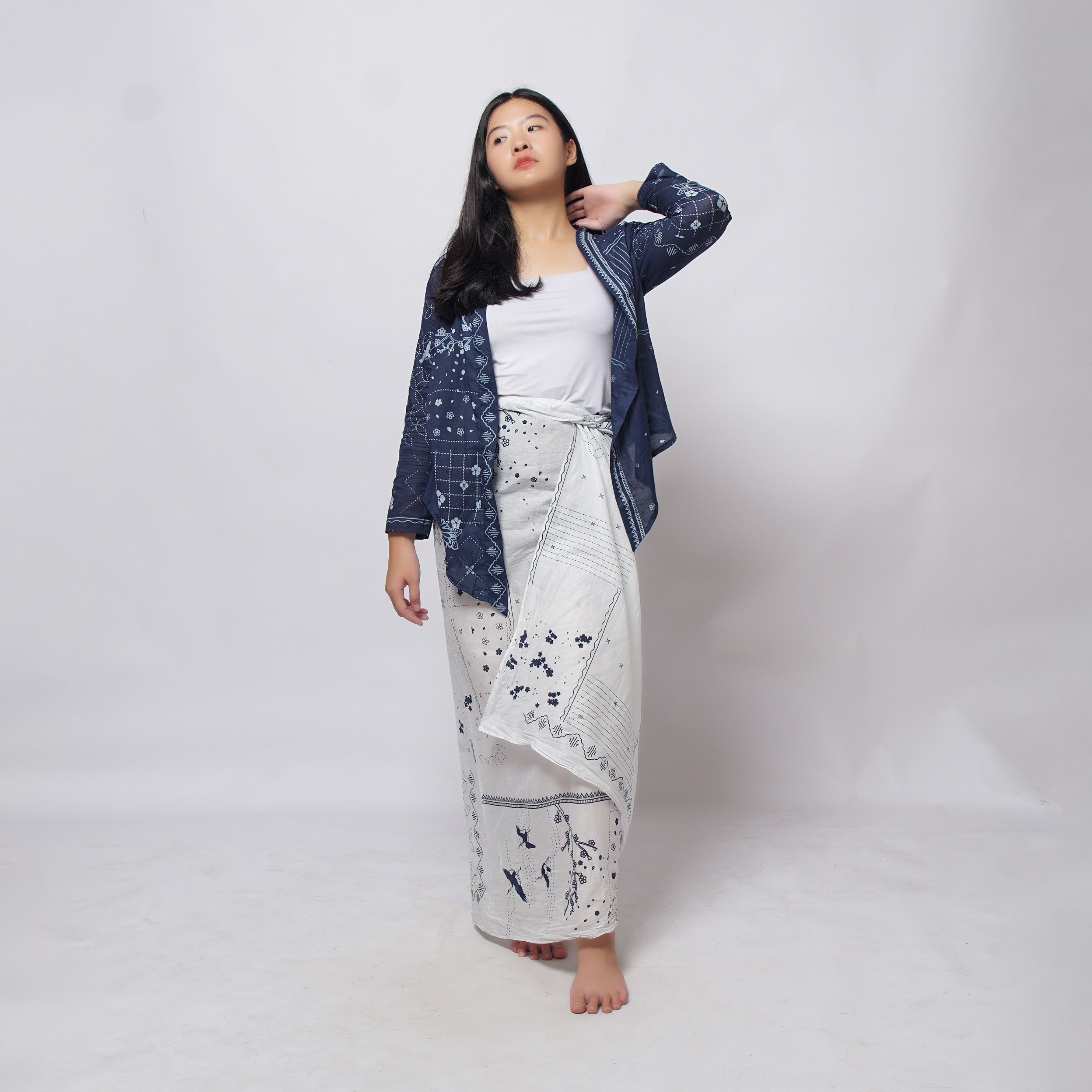Crane Sakura Indigo Kimono Outer | Saka Asta