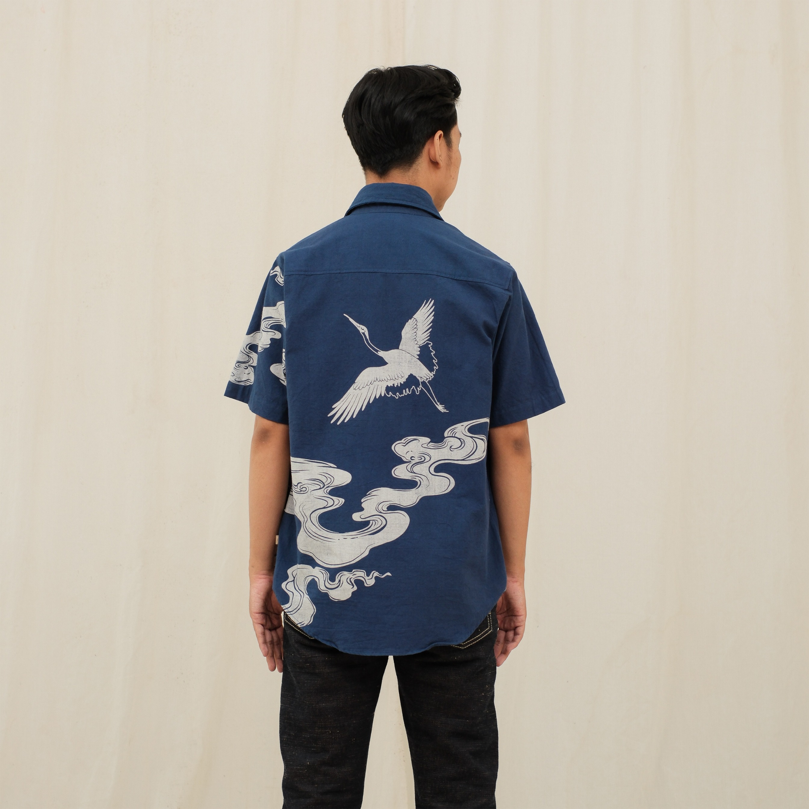 CRAFT DENIM | SHORT SLEEVE NIGHT CRANE SHIRT