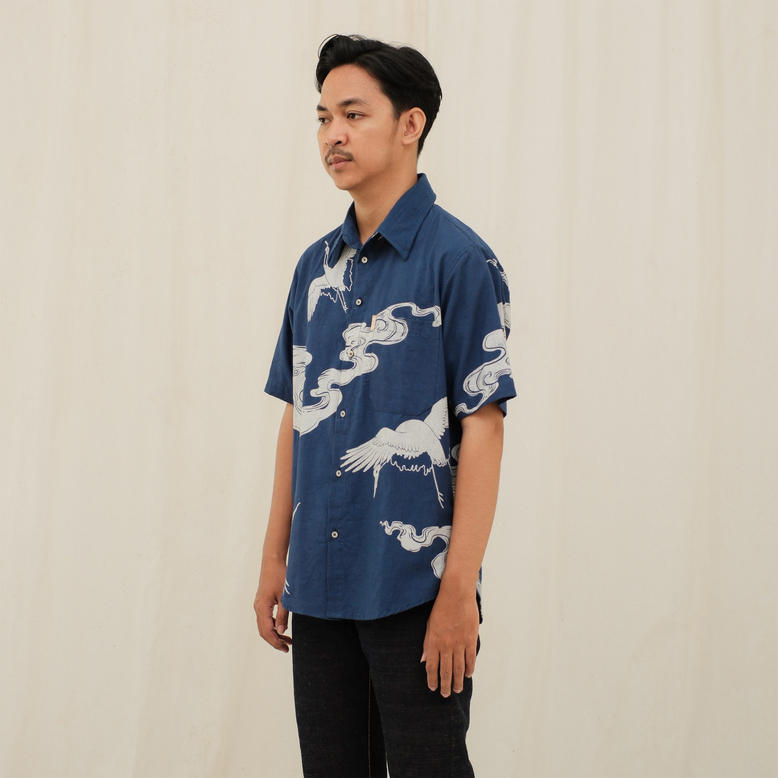 CRAFT DENIM | SHORT SLEEVE NIGHT CRANE SHIRT
