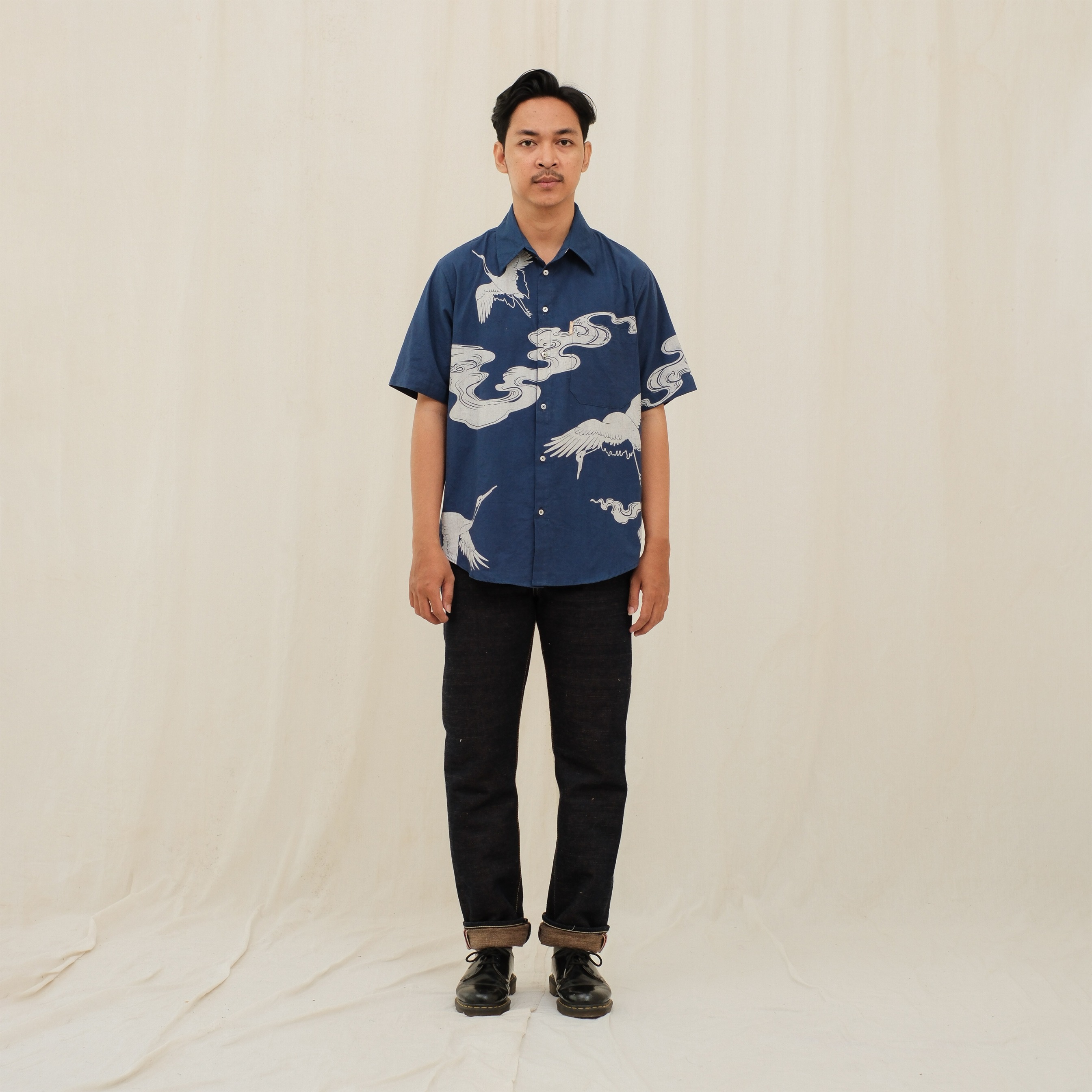 CRAFT DENIM | SHORT SLEEVE NIGHT CRANE SHIRT