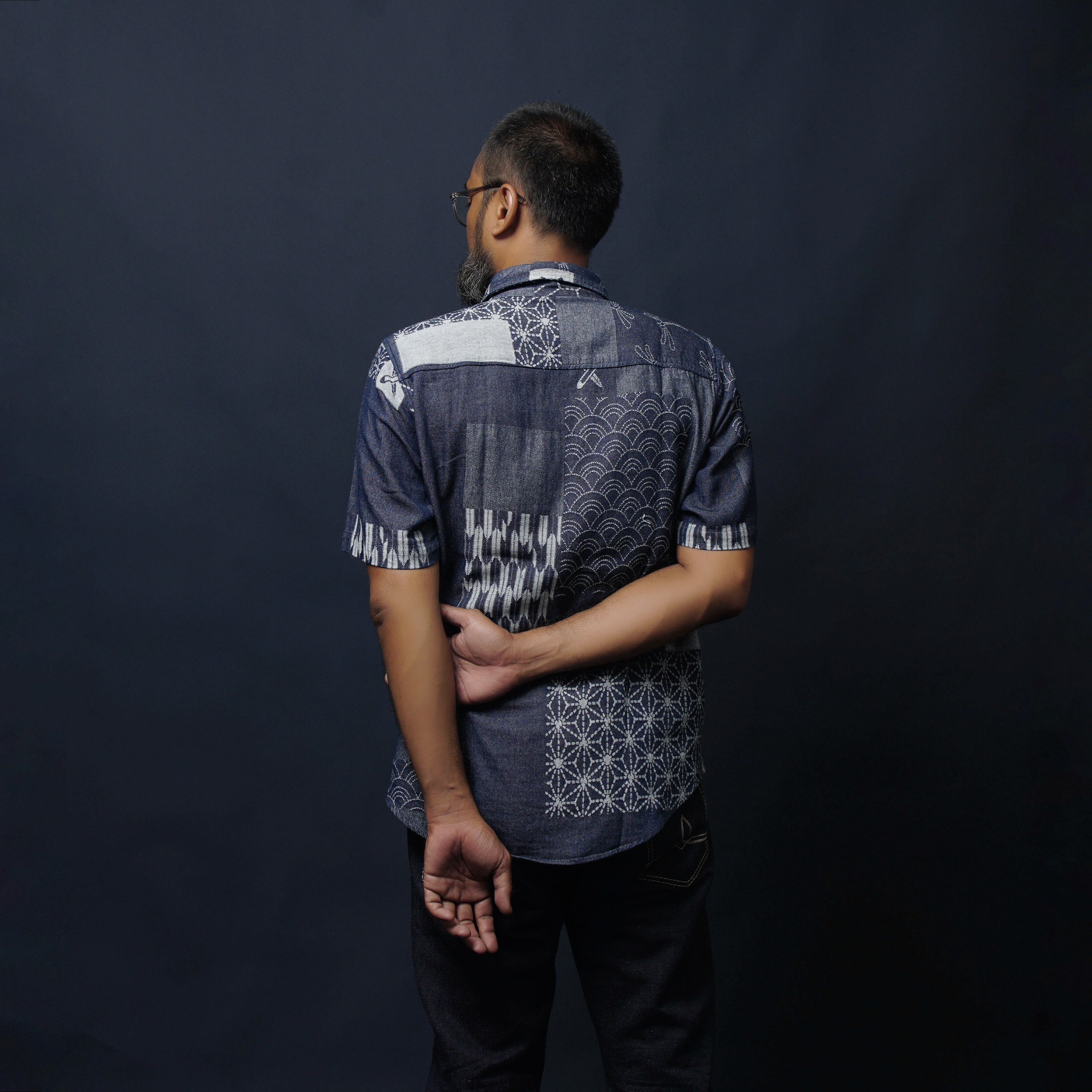 Sashiko Jacquard Shirt - Short Sleeve | Craft Denim