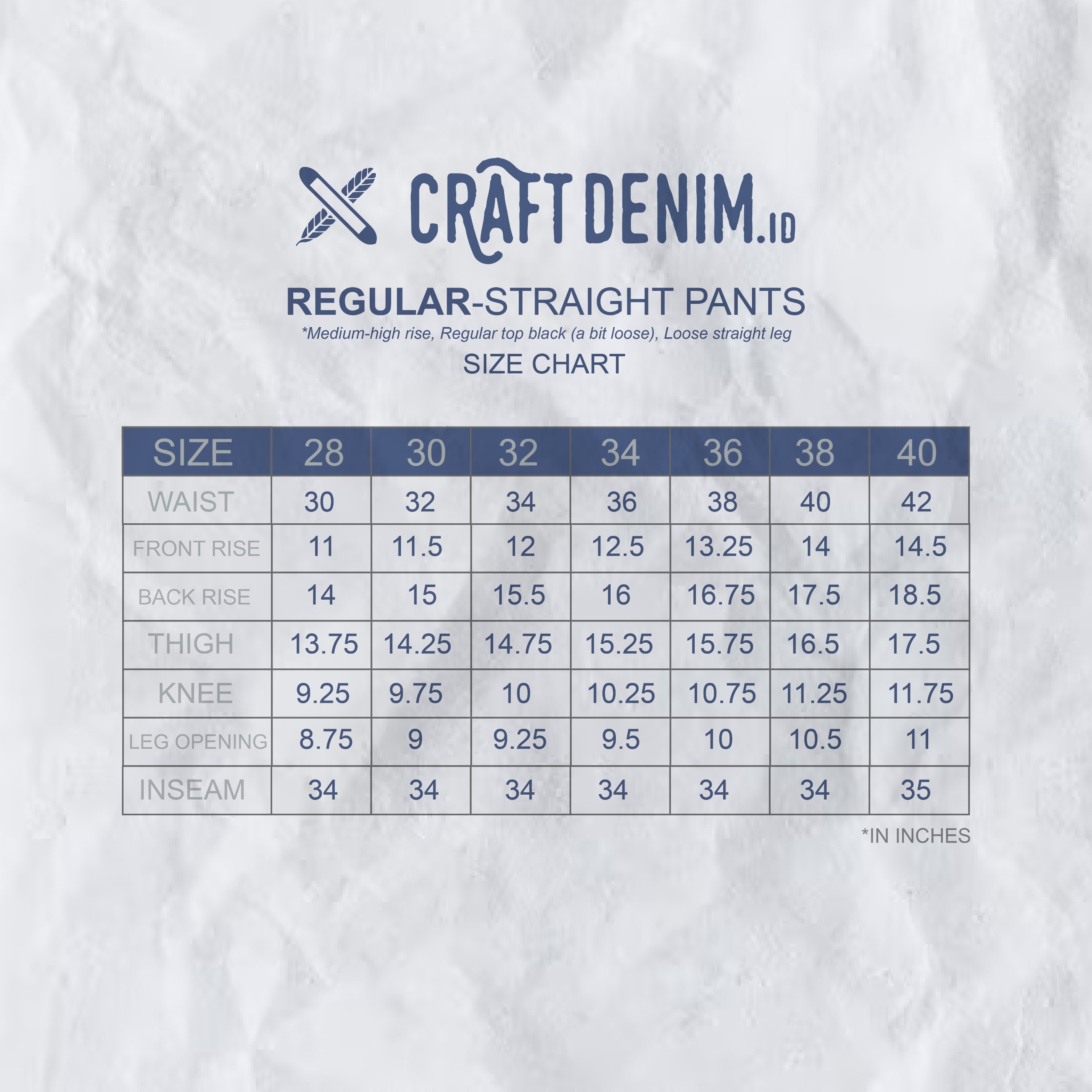 CRAFTDENIM.ID | LOOSE PANTS DENIM 12 oz