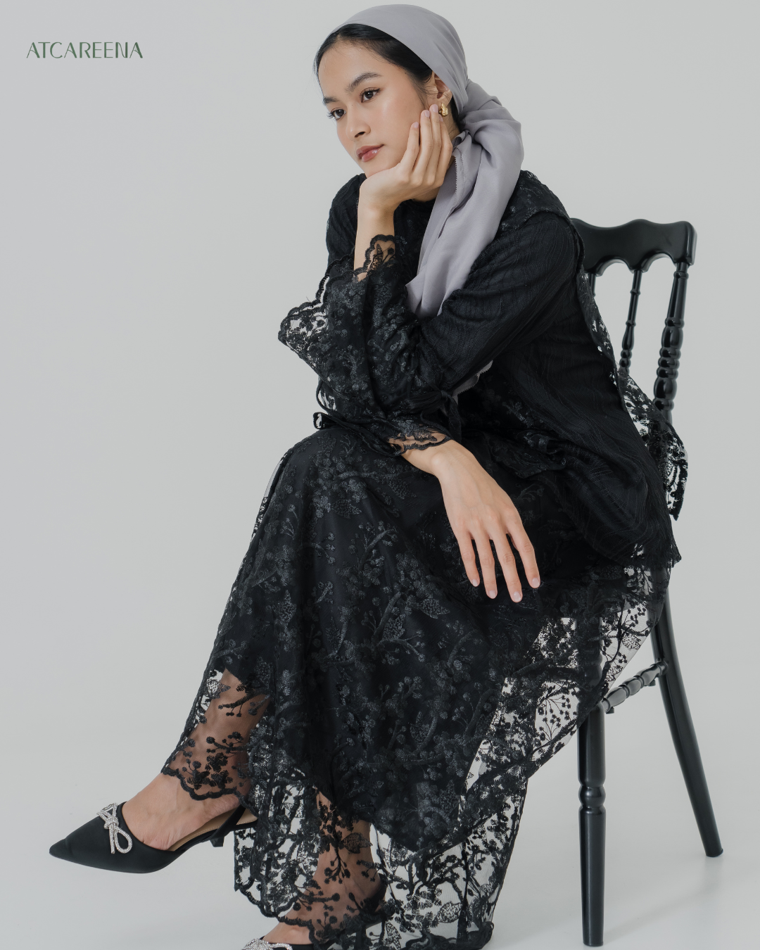 Elok Oneset Dress Brukat - Setelan wanita muslim