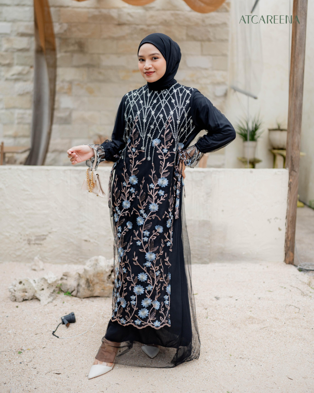 Gantari dress - dress wanita - dress lengan panjang - dress panjang - maxi dress