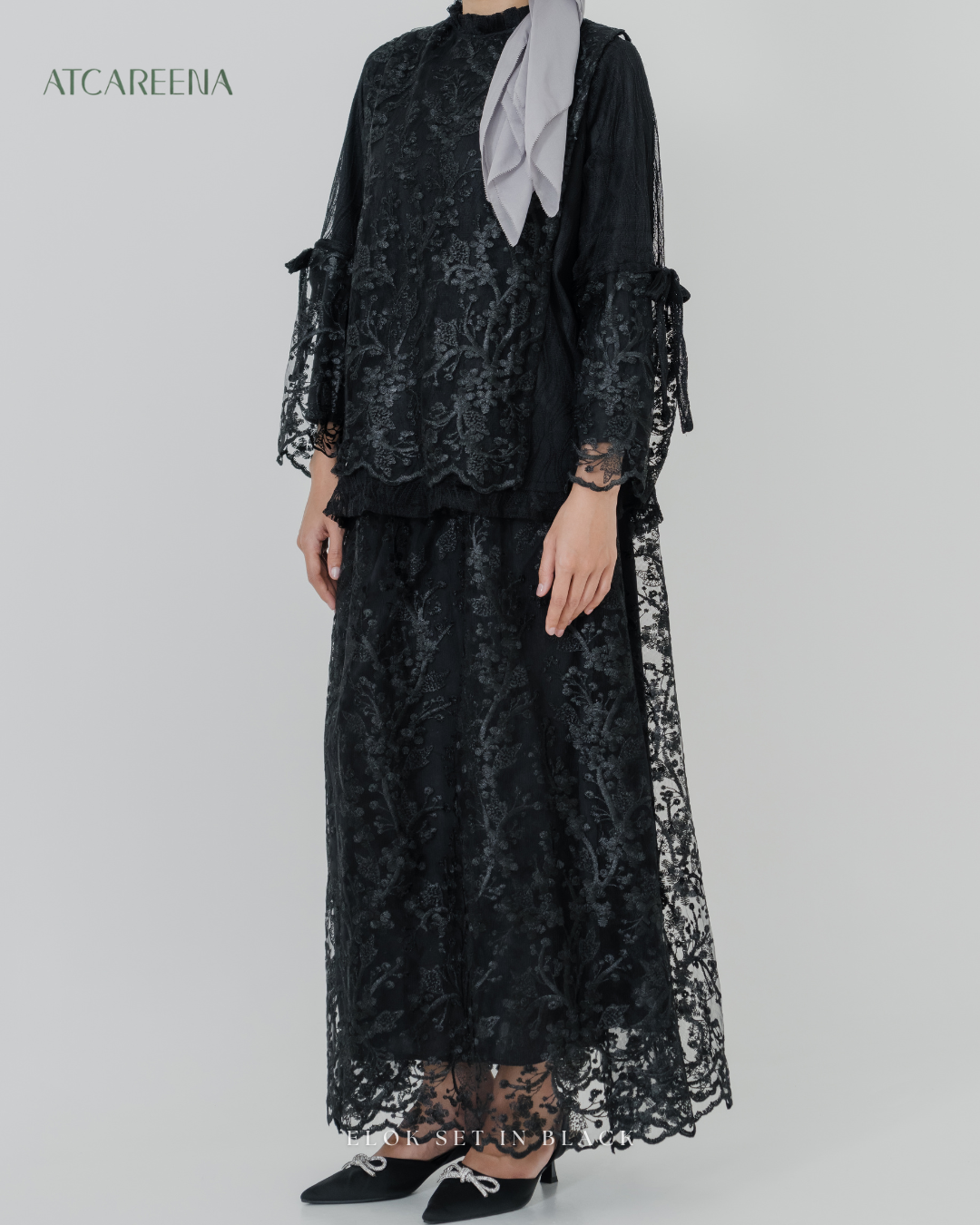 Elok Oneset Dress Brukat - Setelan wanita muslim