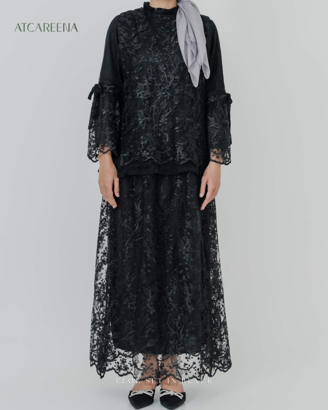 Elok Oneset Dress Brukat - Setelan wanita muslim