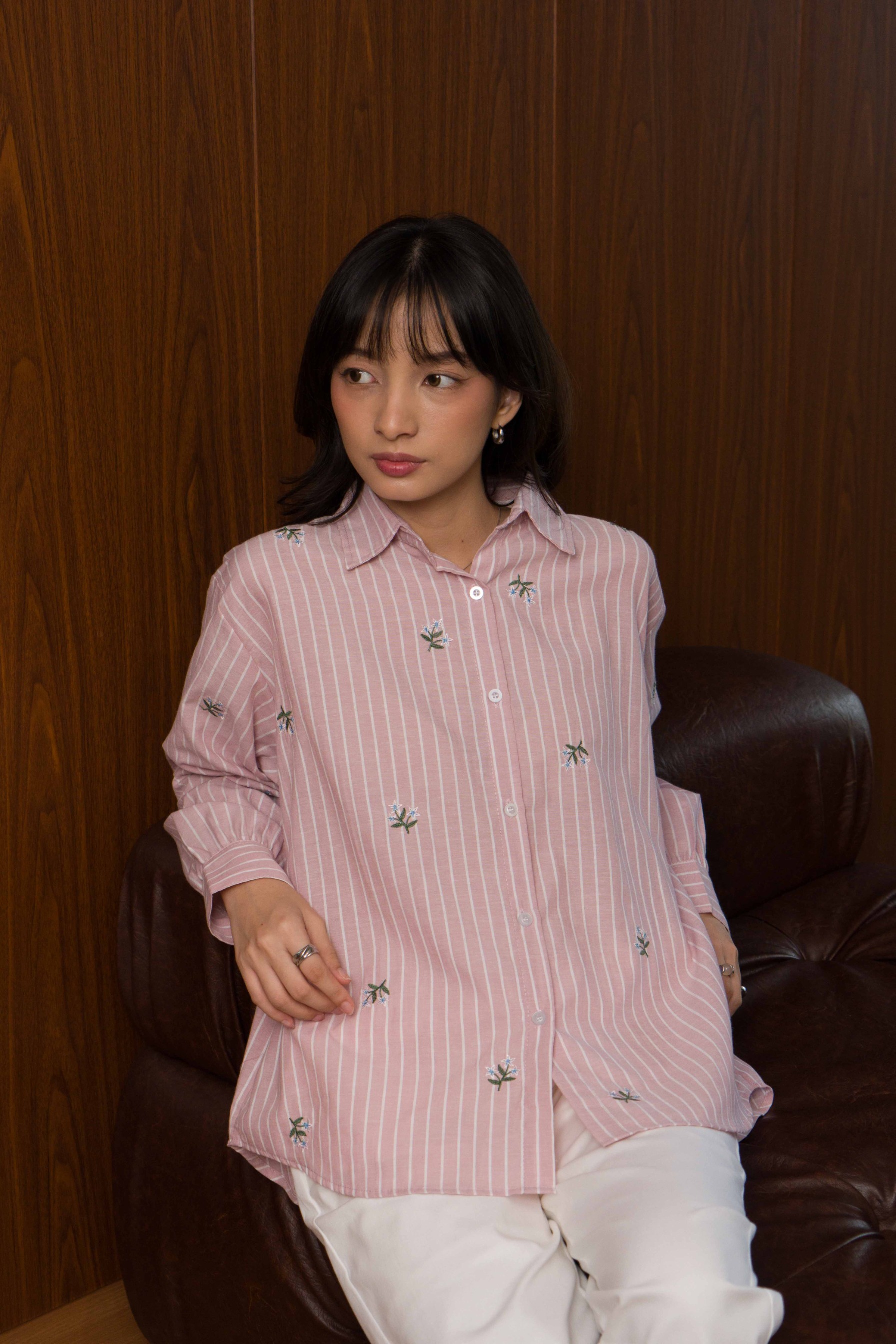 Wendy emboirdery shirt - stripes Shirt