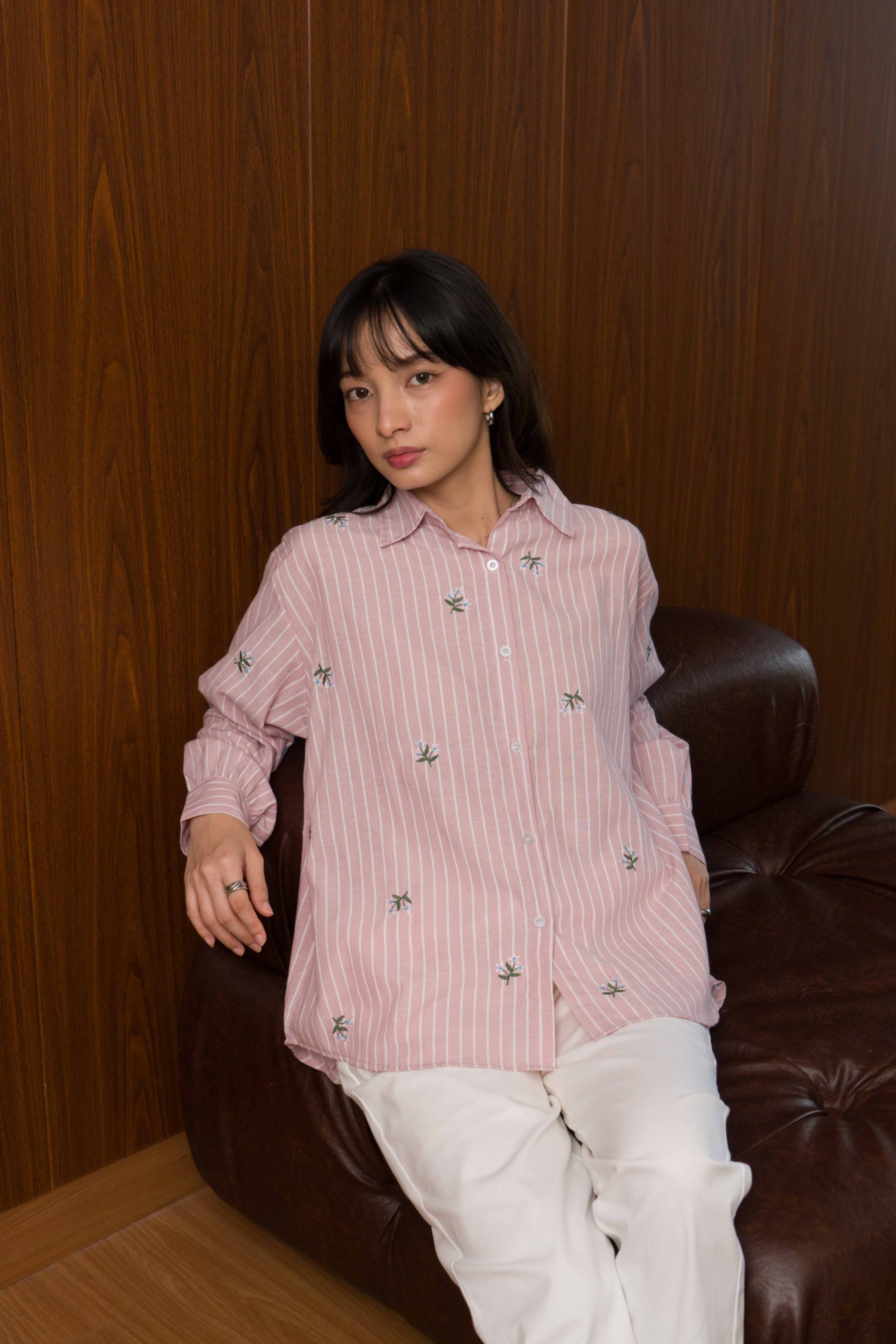Wendy emboirdery shirt - stripes Shirt