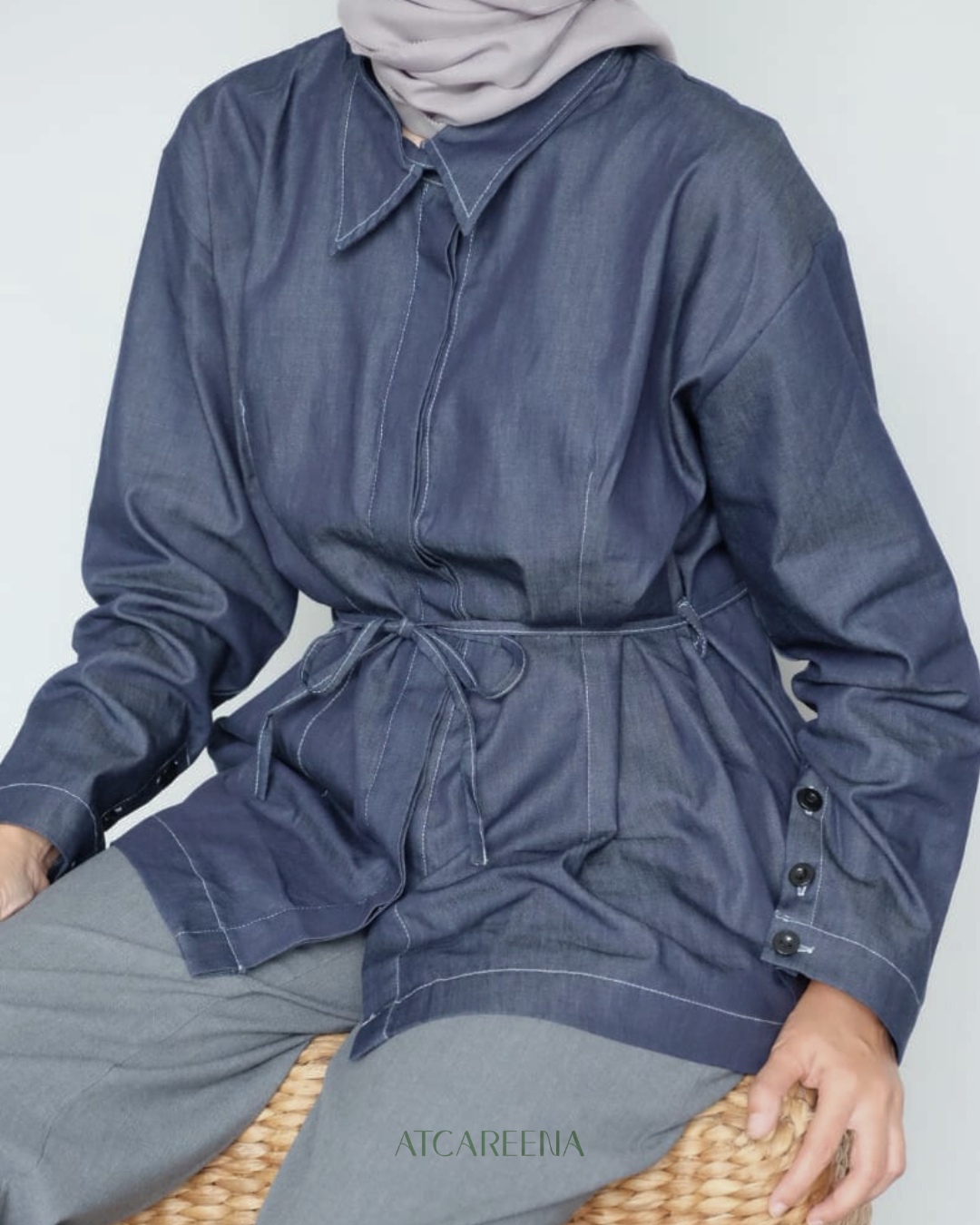 Valerie denim wash shirt - Kemeja jeans wanita