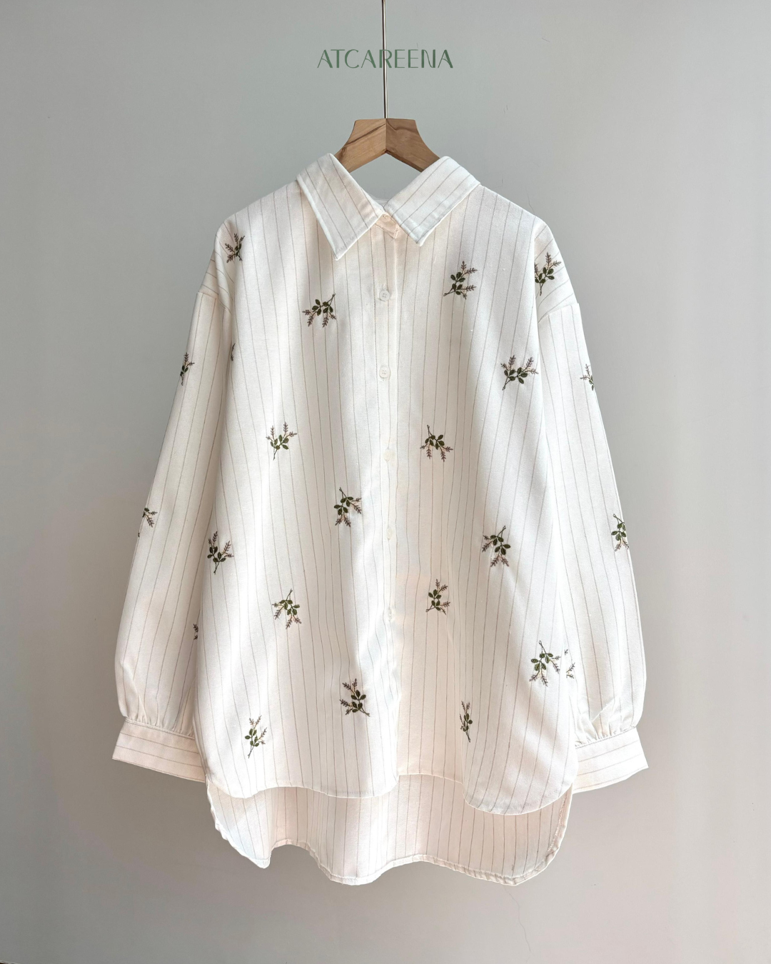 Vivi Linen Embroidery Kemeja wanita premium - Simple modern look atCareena - linen shirt with embroirdery - kemeja wanita - kemeja linen - atasan wanita terbaru 