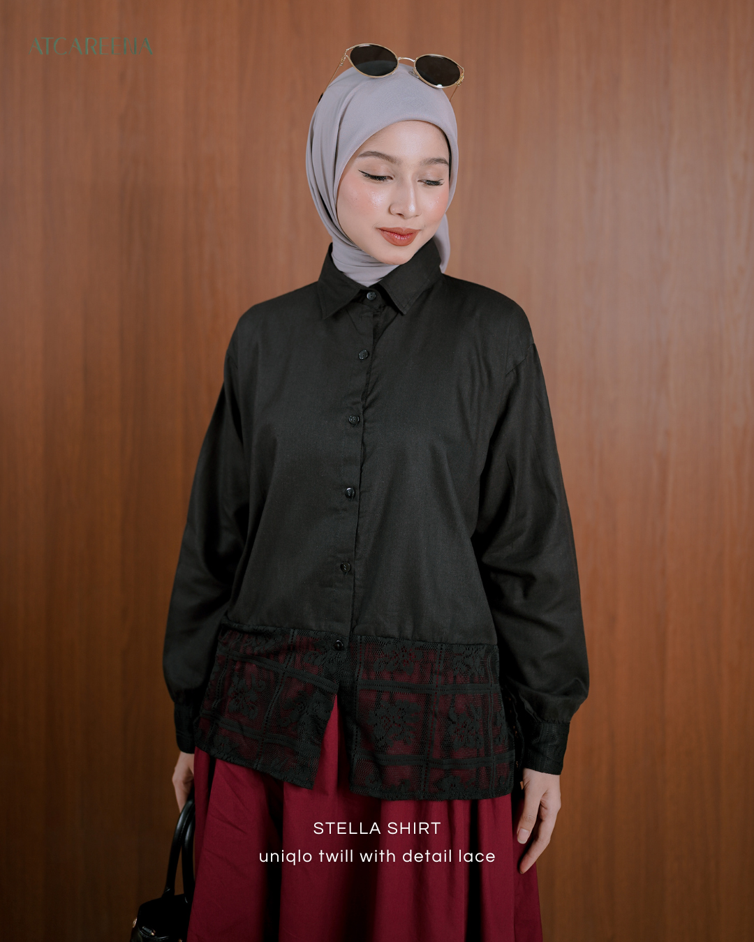 Stella Shirt lace - Kemeja wanita - Blouse wanita -kemeja