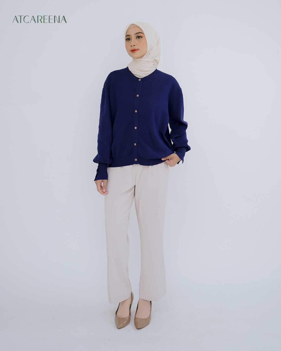 atcareena - daishi knit - atasan wanita - kemeja wanita - top wanita