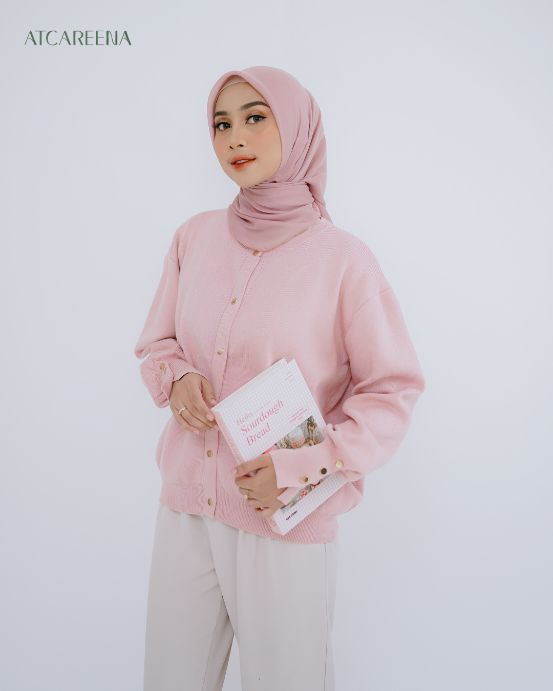 atcareena - daishi knit - atasan wanita - kemeja wanita - top wanita