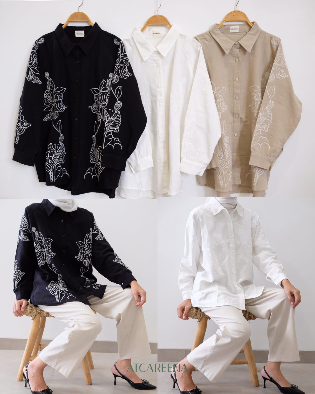 Anya Shirt - Kemeja wanita - Blouse wanita -kemaja linen
