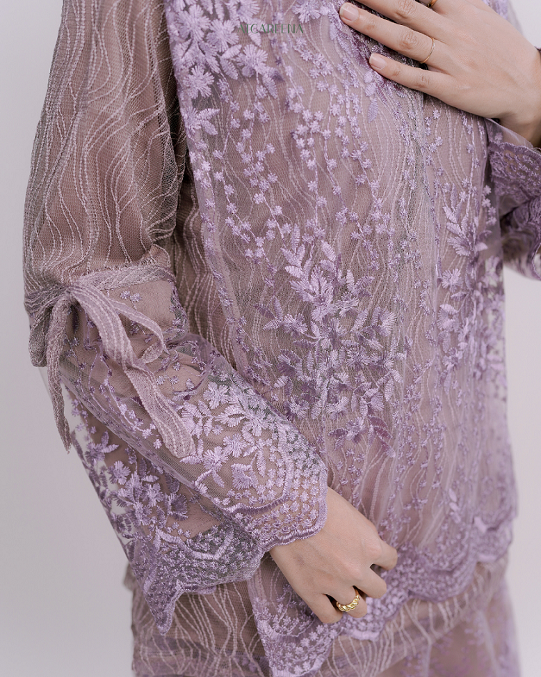 Zaira Oneset Dress Brukat - Setelan wanita muslim - Setelan lengan panjang - Dress panjang - Setelan pesta - Setelan wanita