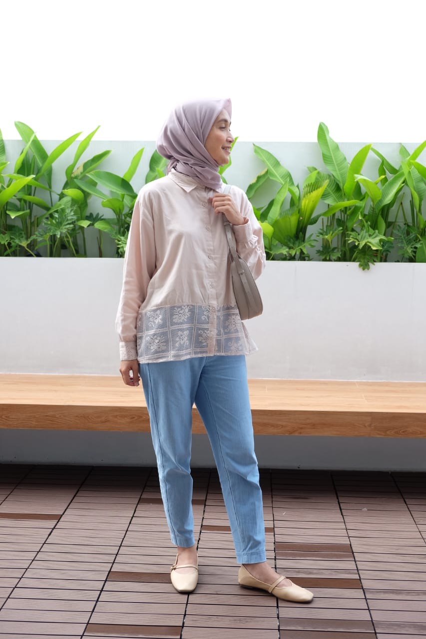 Stella Shirt lace - Kemeja wanita - Blouse wanita -kemeja