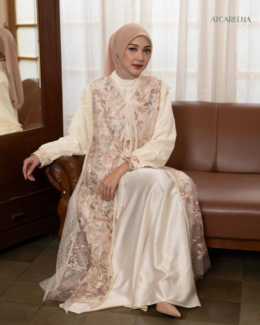 Image of Aisyah dress - dress wanita  - dress lengan panjang - dress panjang - maxi dress - gaun wanita - dress kondangan - dress brukat - dress tile - dress