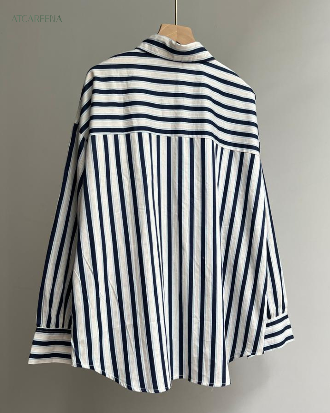 Mia stripe shirt - kemeja bergaris wanita - kemeja garis garis - Kemeja wanita premium - Simple modern look atCareena