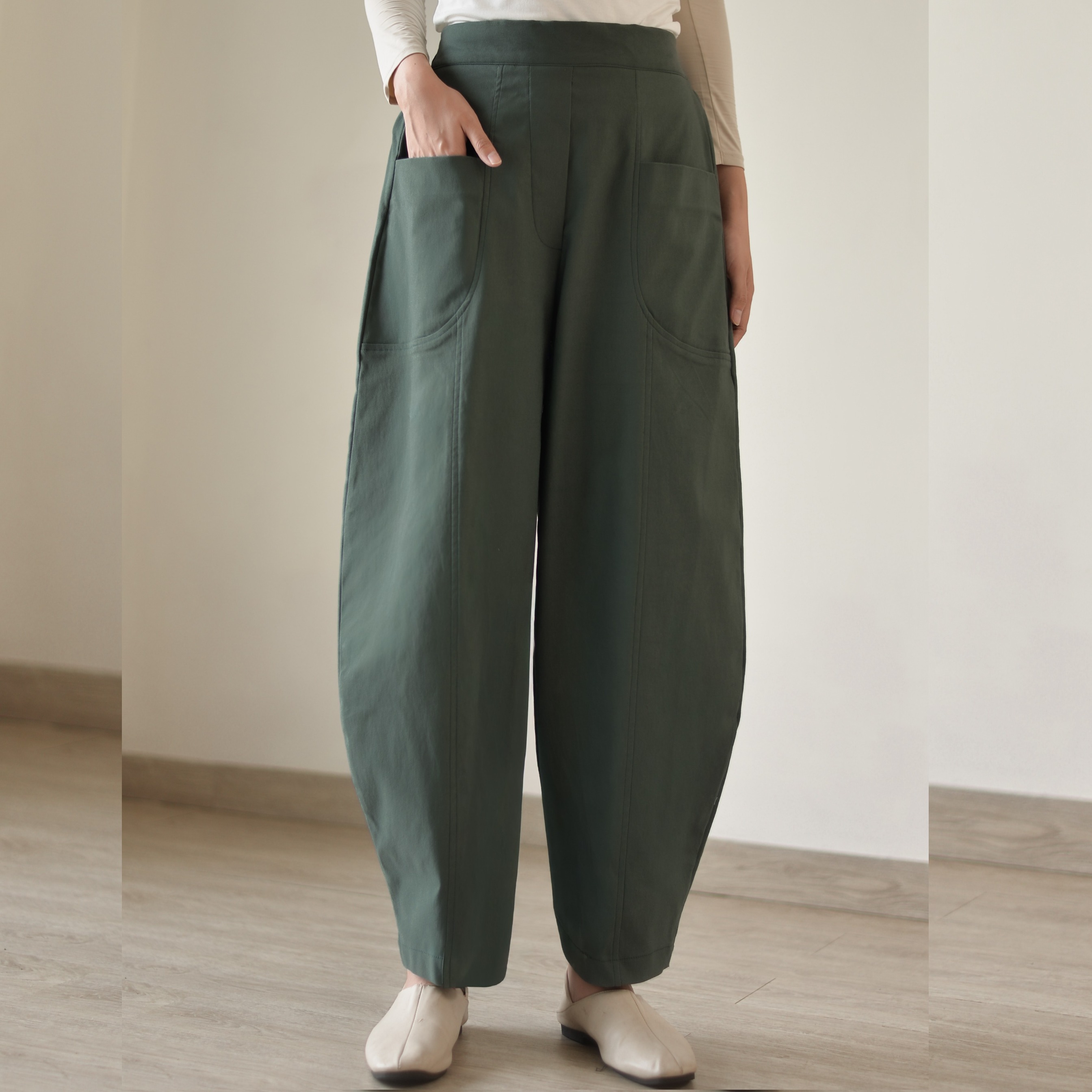 Barrel Jeans Green Army