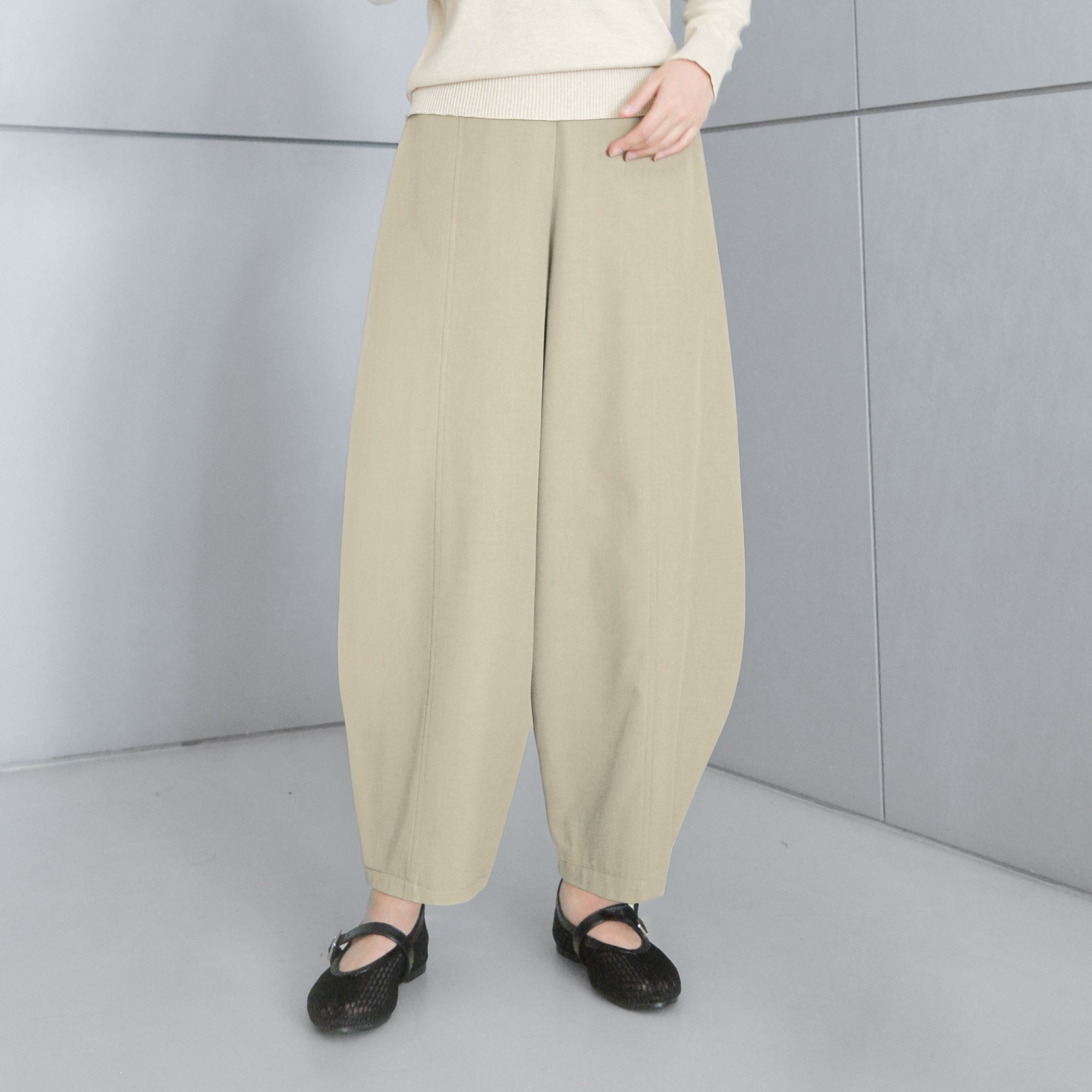 Barrel Pants BeigeCream