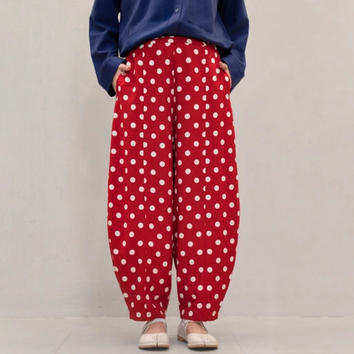 Barrel Pants PolkaRed