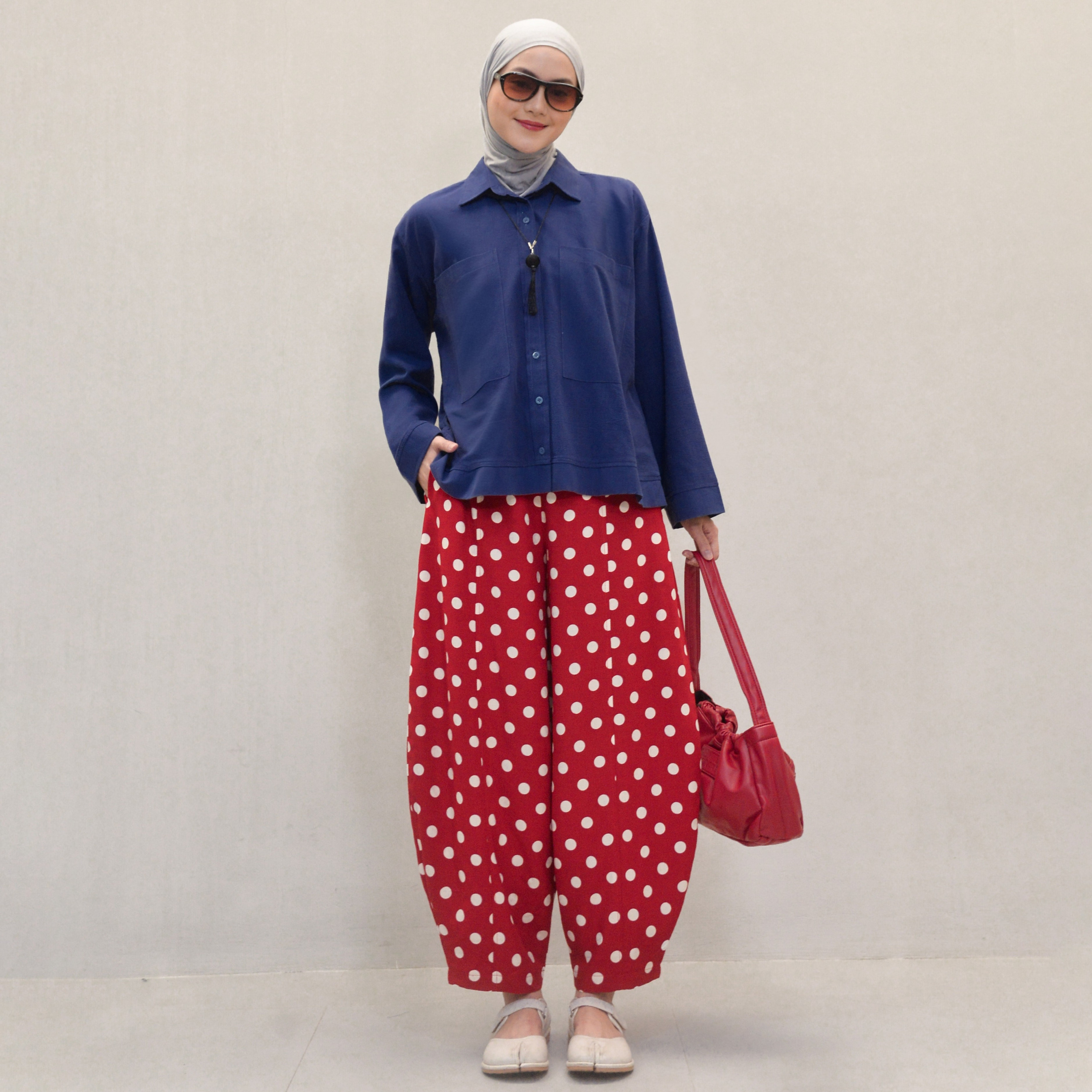 Barrel Pants PolkaRed