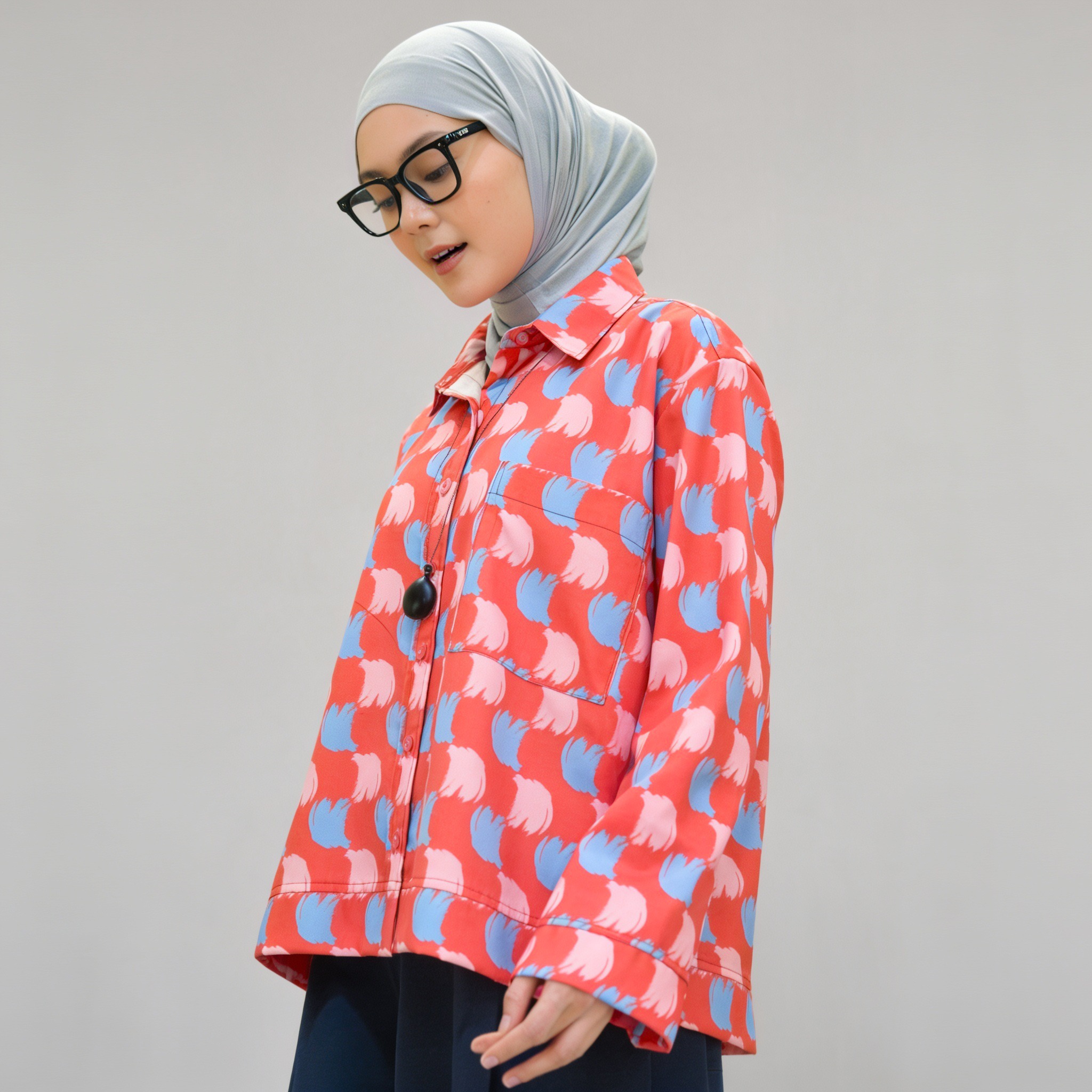 Boxy Printed Shirt Brush