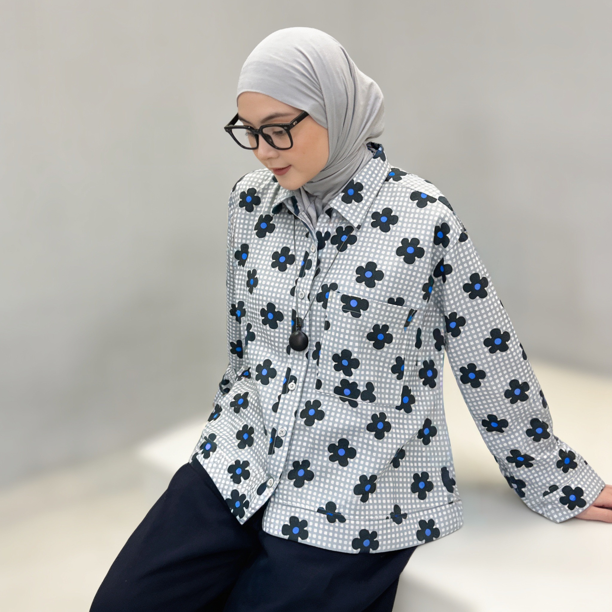 Boxy Printed Shirt Lava