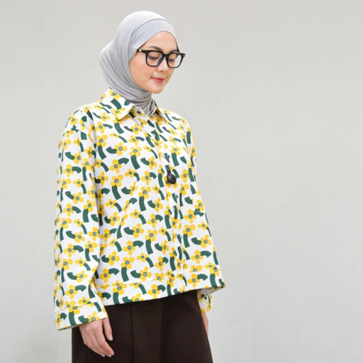 Boxy Printed Shirt Sunflower