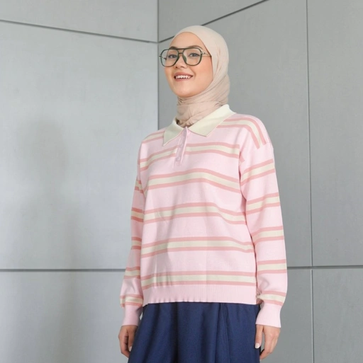 Image of Raven Stripe Knit BabyPink