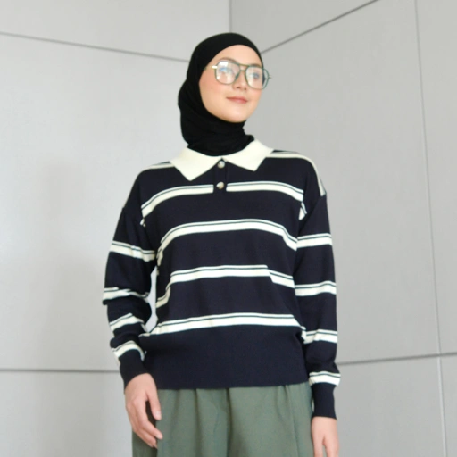 Image of Raven Stripe Knit Indigo
