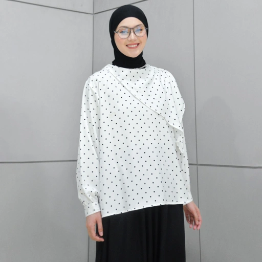 Image of Ara Polka Blouse Snow