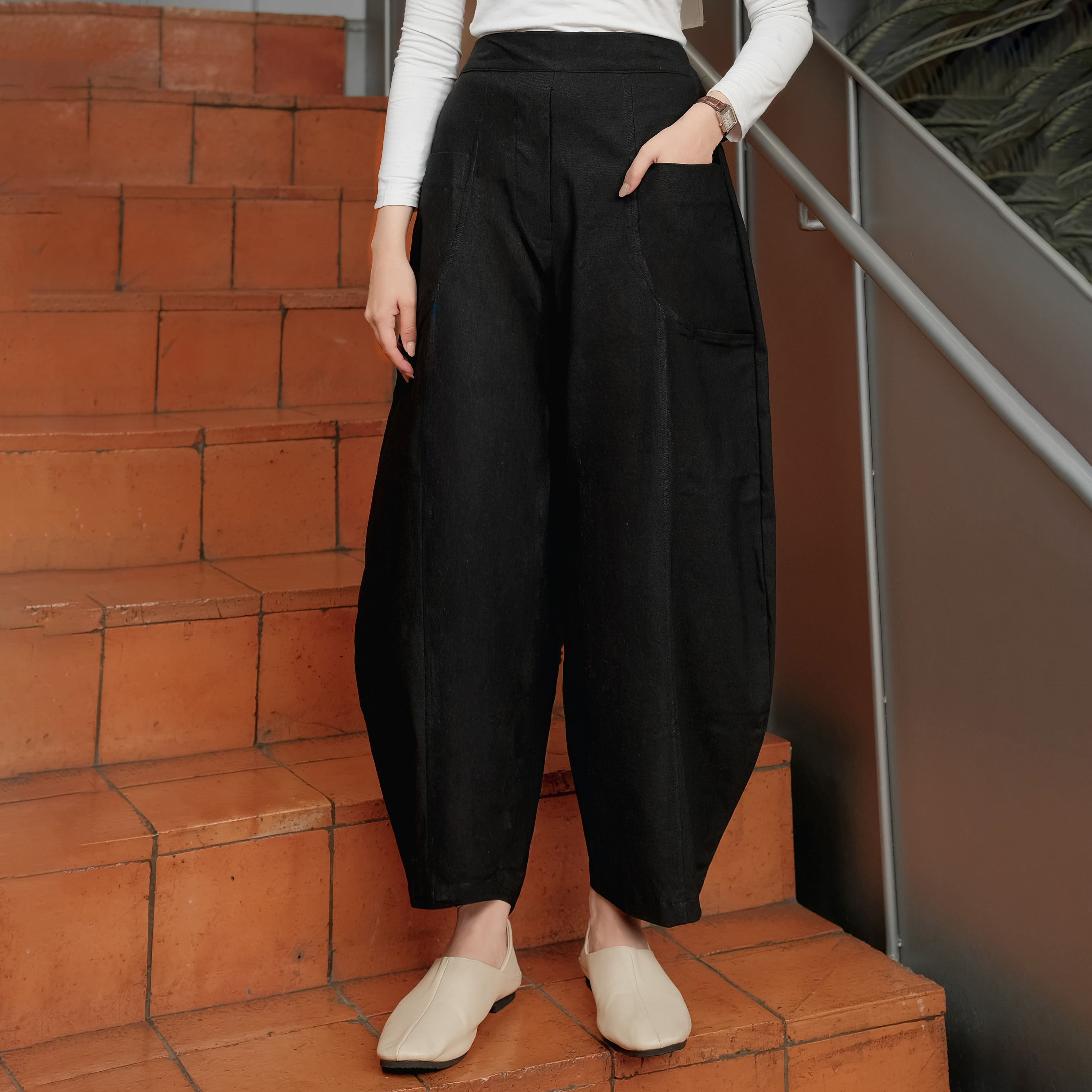 Barrel Jeans Black