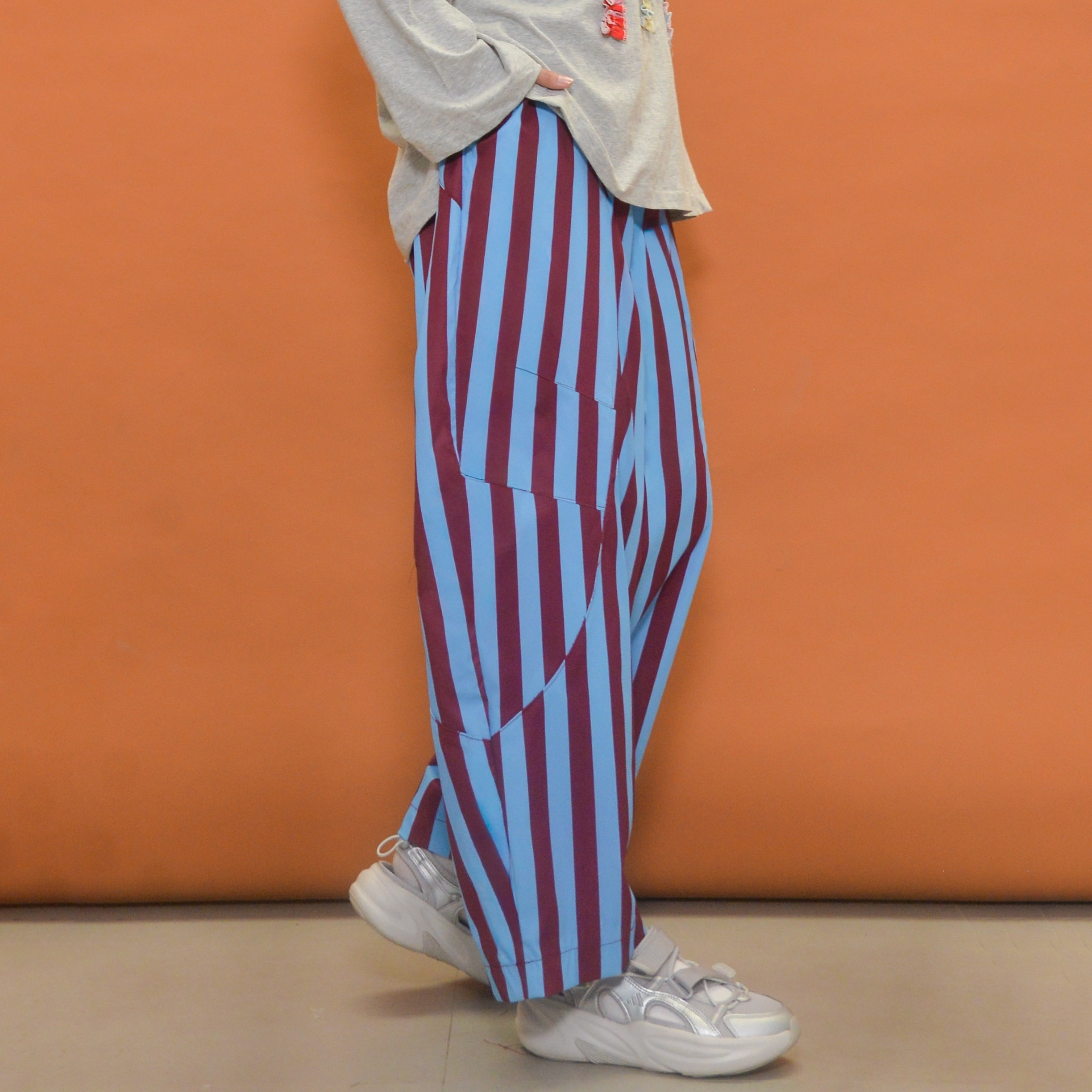 Barrel Printed Stripe Pants Mulberry