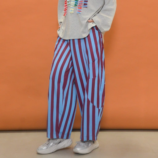 Barrel Printed Stripe Pants Mulberry