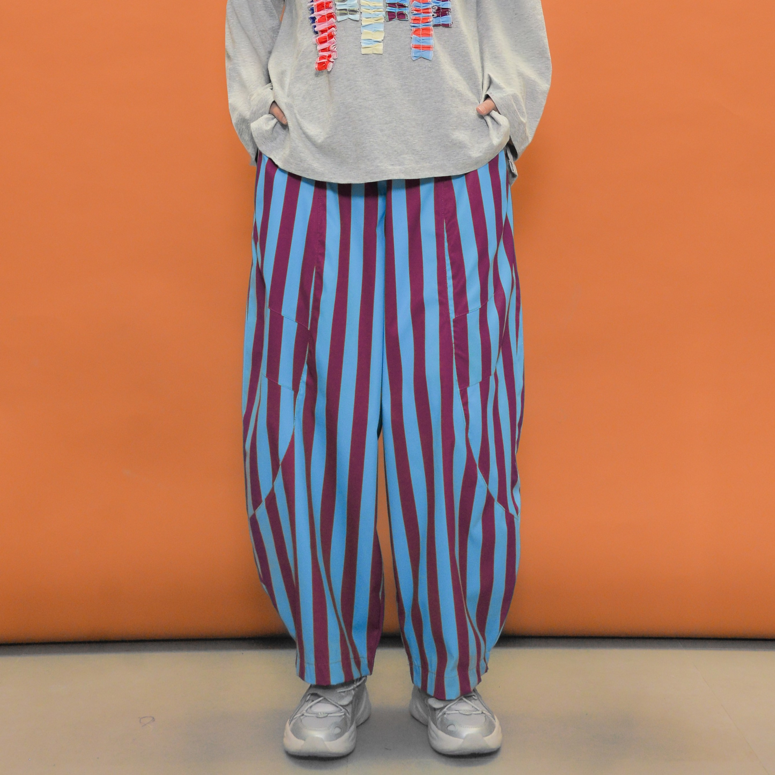 Barrel Printed Stripe Pants Mulberry