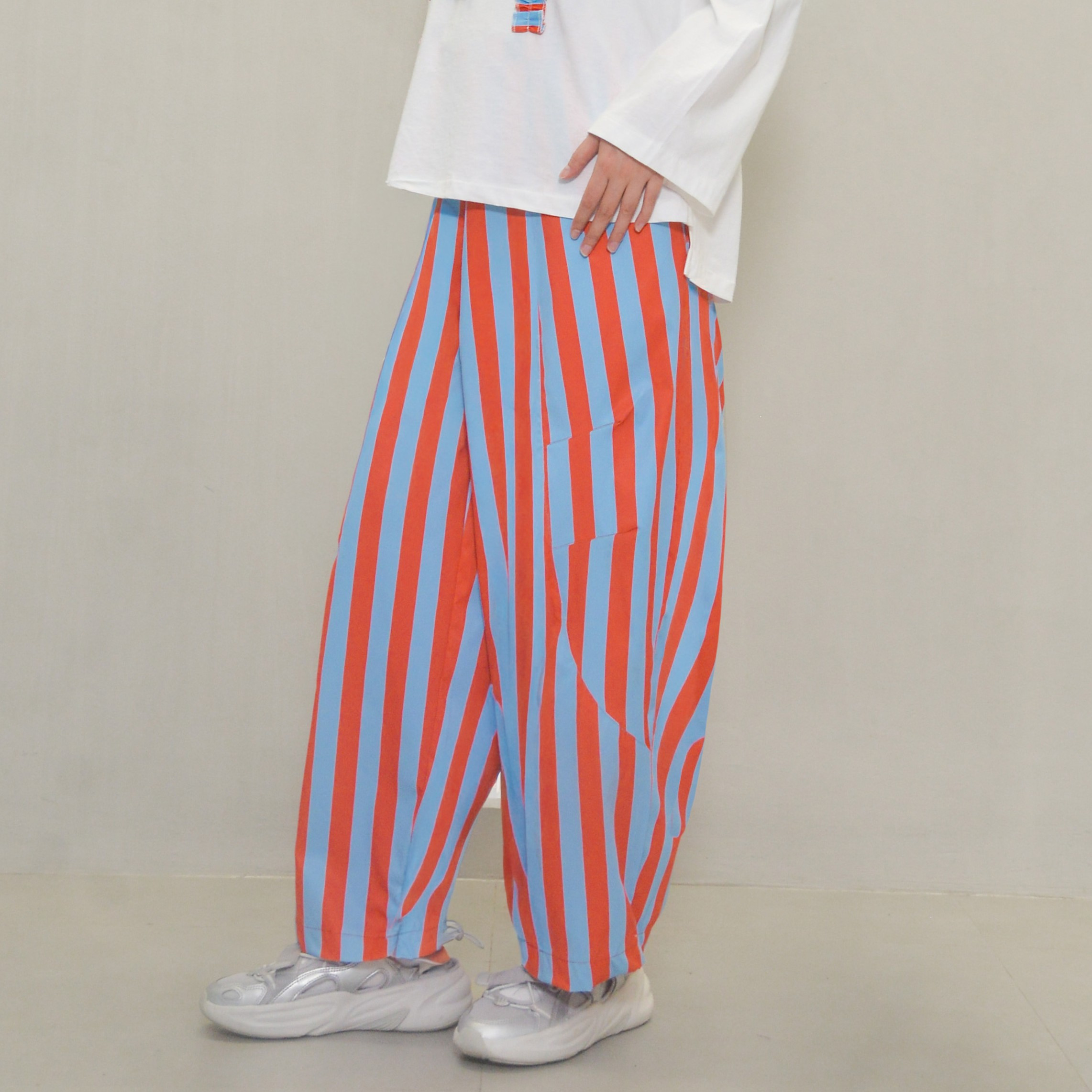 Barrel Printed Stripe Pants Pumpkin